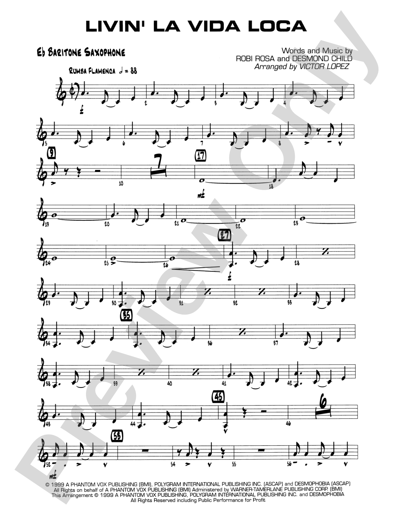 Livin' la Vida Loca: E-flat Baritone Saxophone