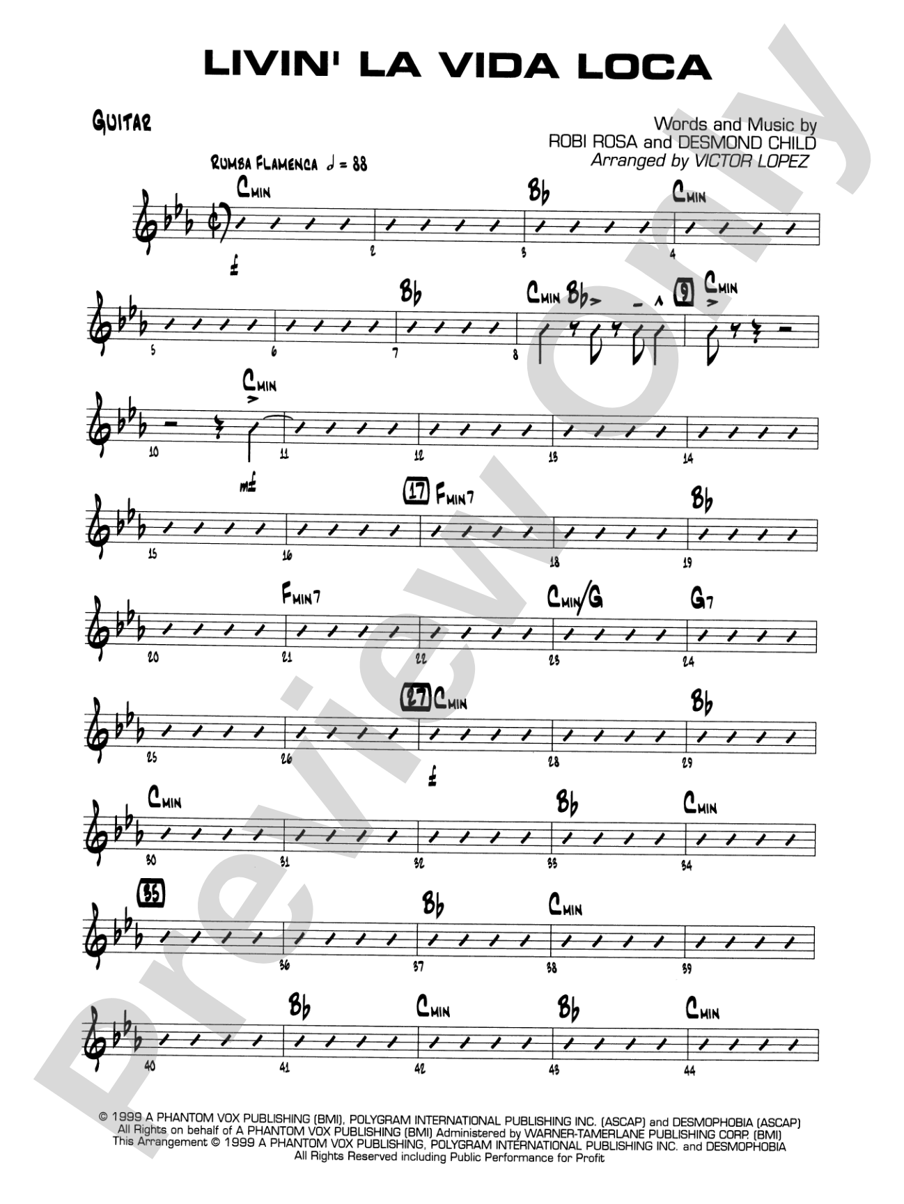 Livin' la Vida Loca: Guitar