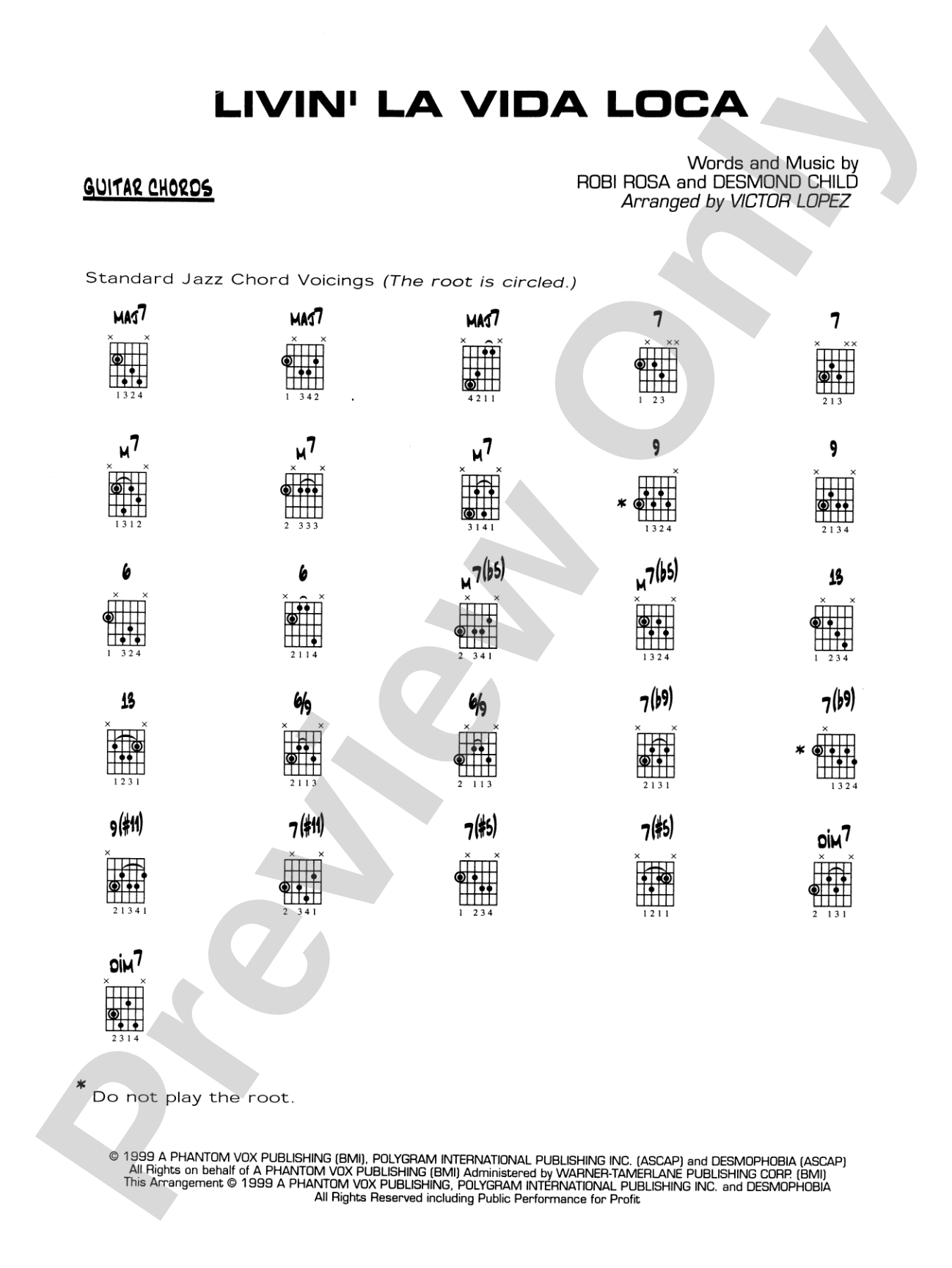 Livin' la Vida Loca: Guitar Chords