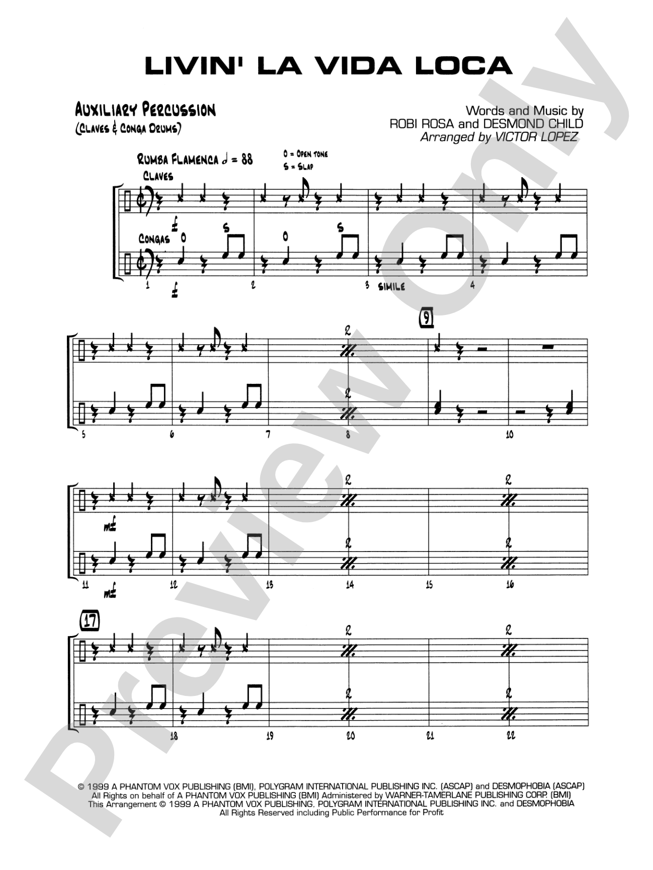 Livin' la Vida Loca: 1st Percussion