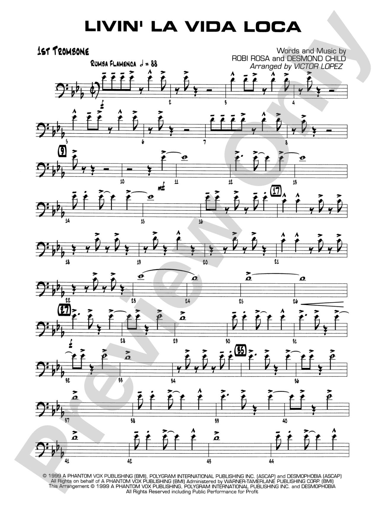 Livin' la Vida Loca: 1st Trombone