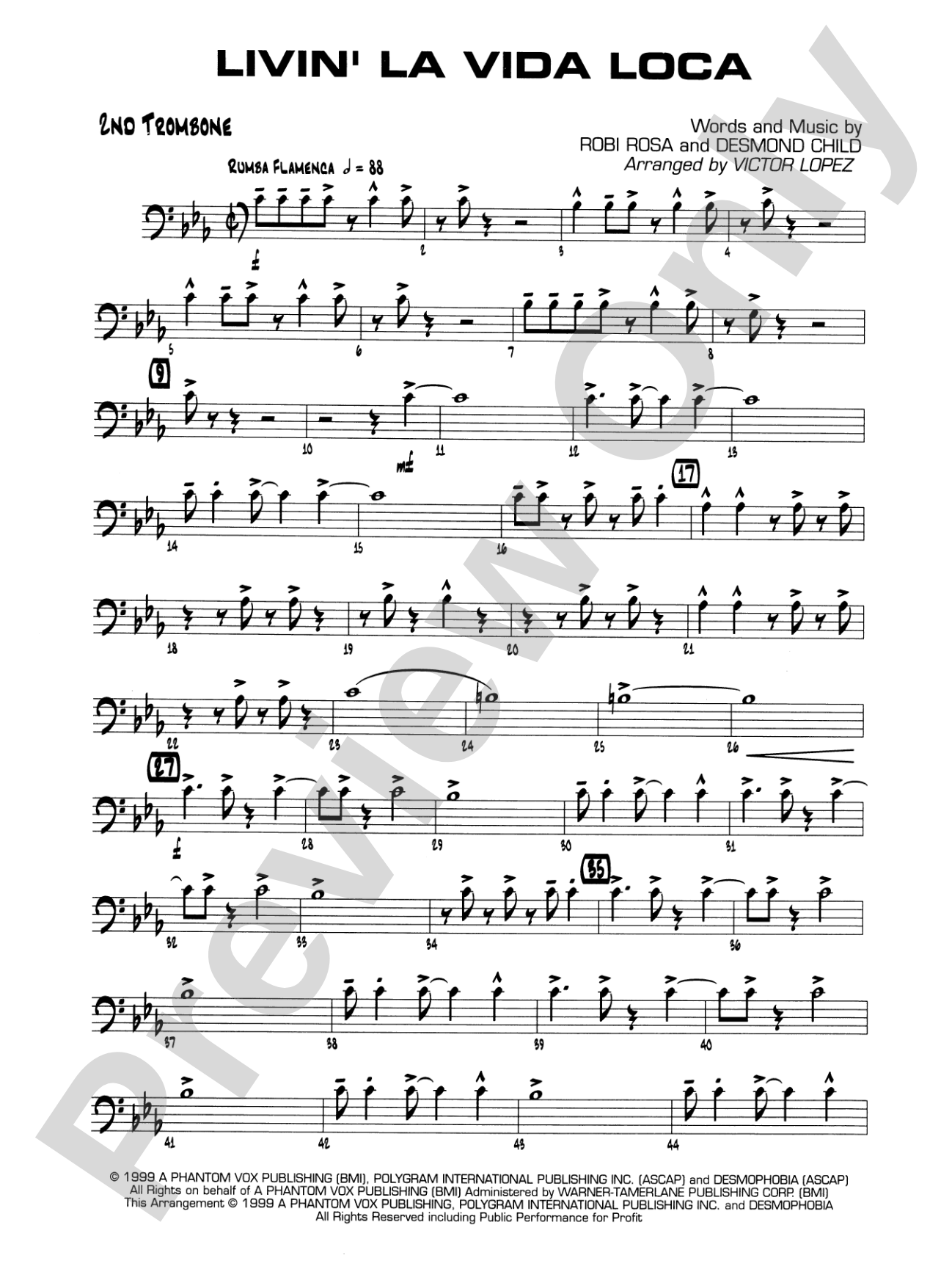 Livin' la Vida Loca: 2nd Trombone