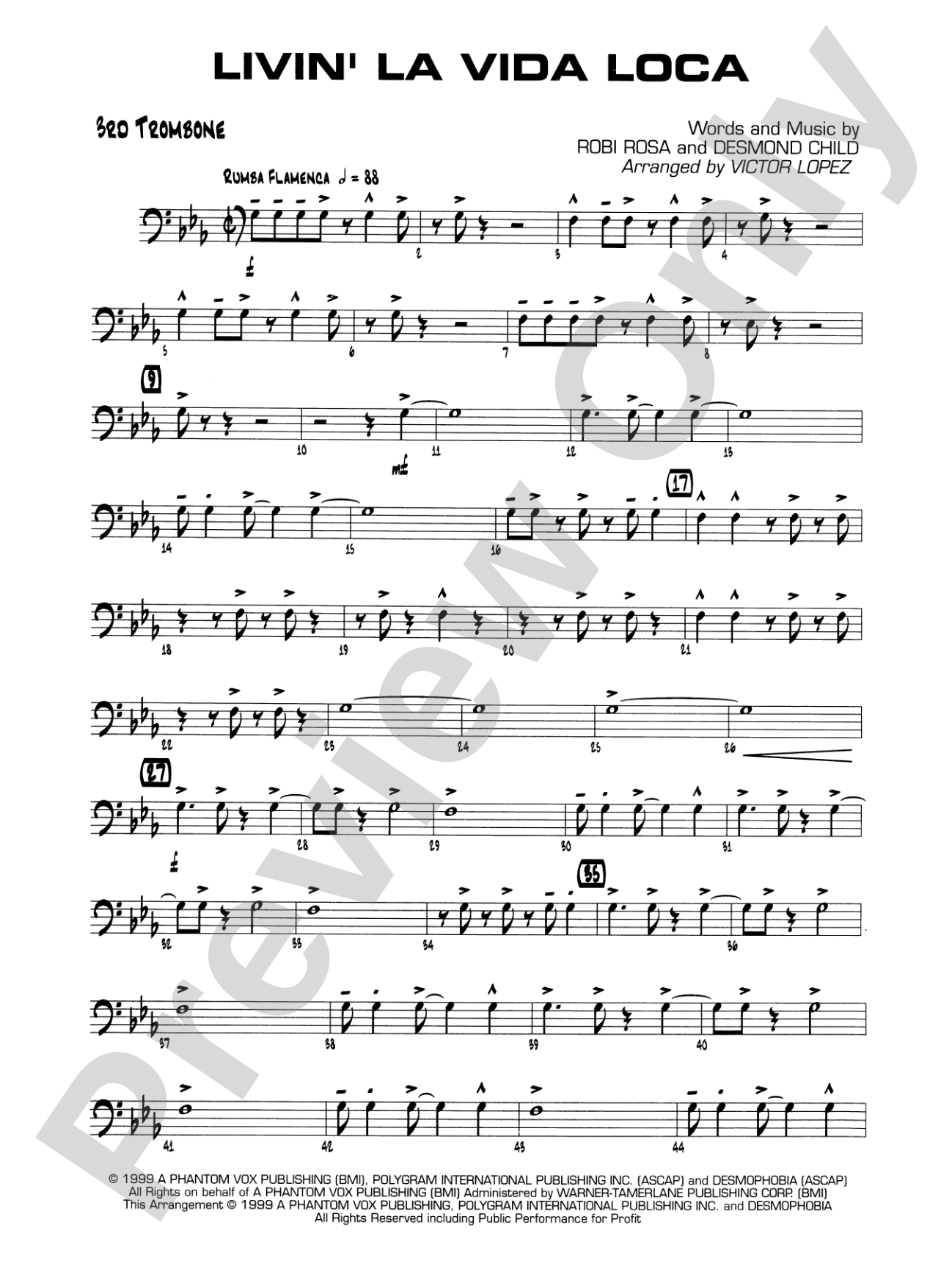 Livin' la Vida Loca: 3rd Trombone