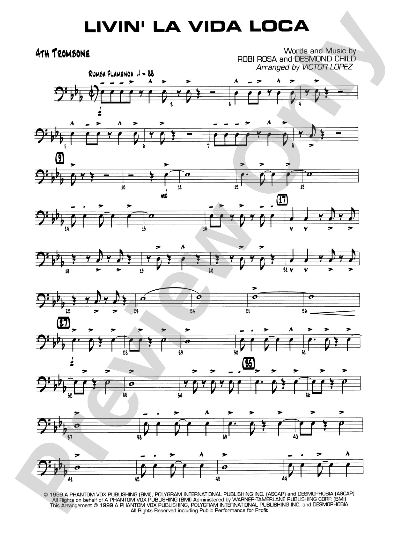 Livin' la Vida Loca: 4th Trombone