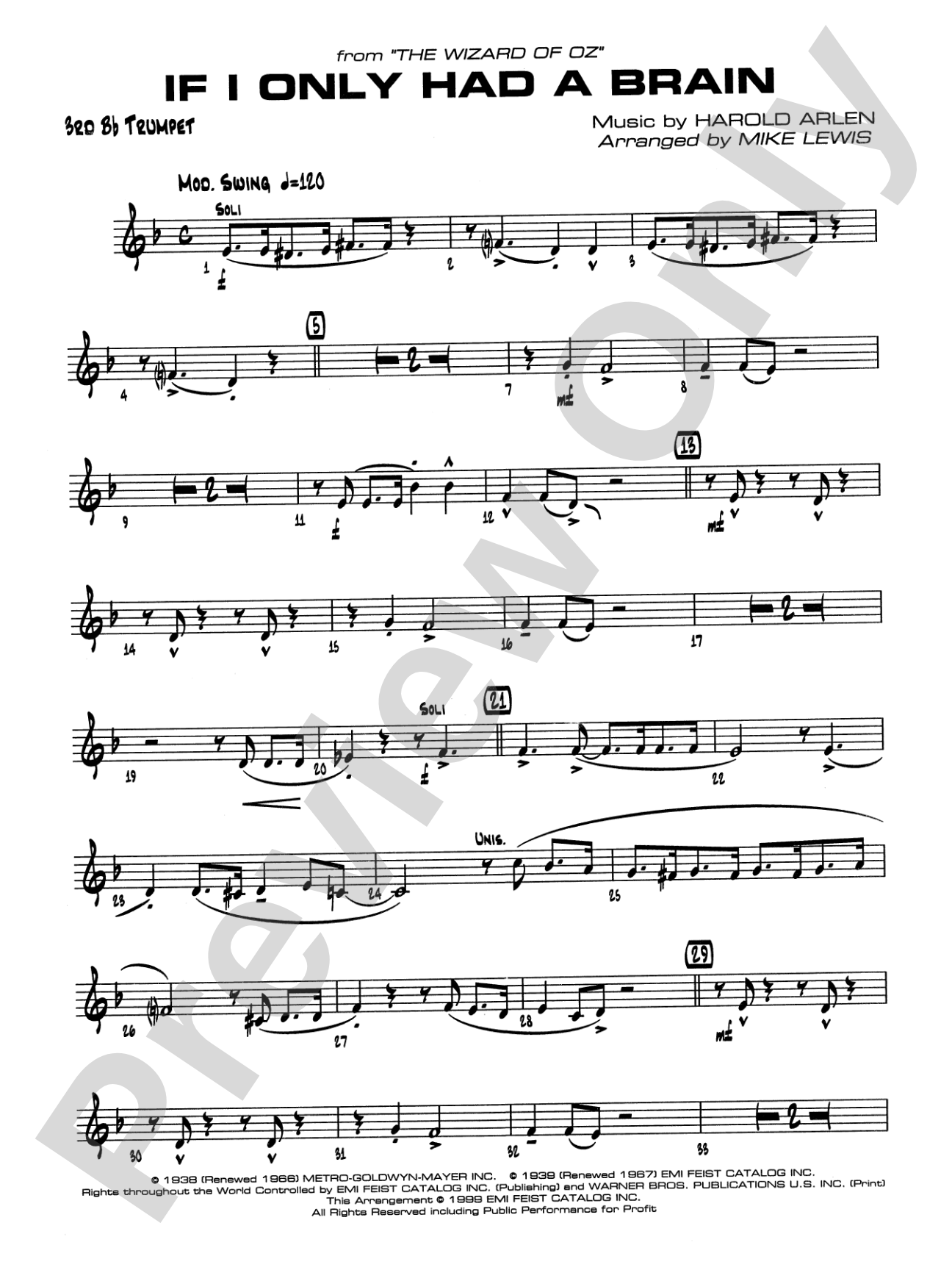 If I Only Had a Brain: 3rd B-flat Trumpet