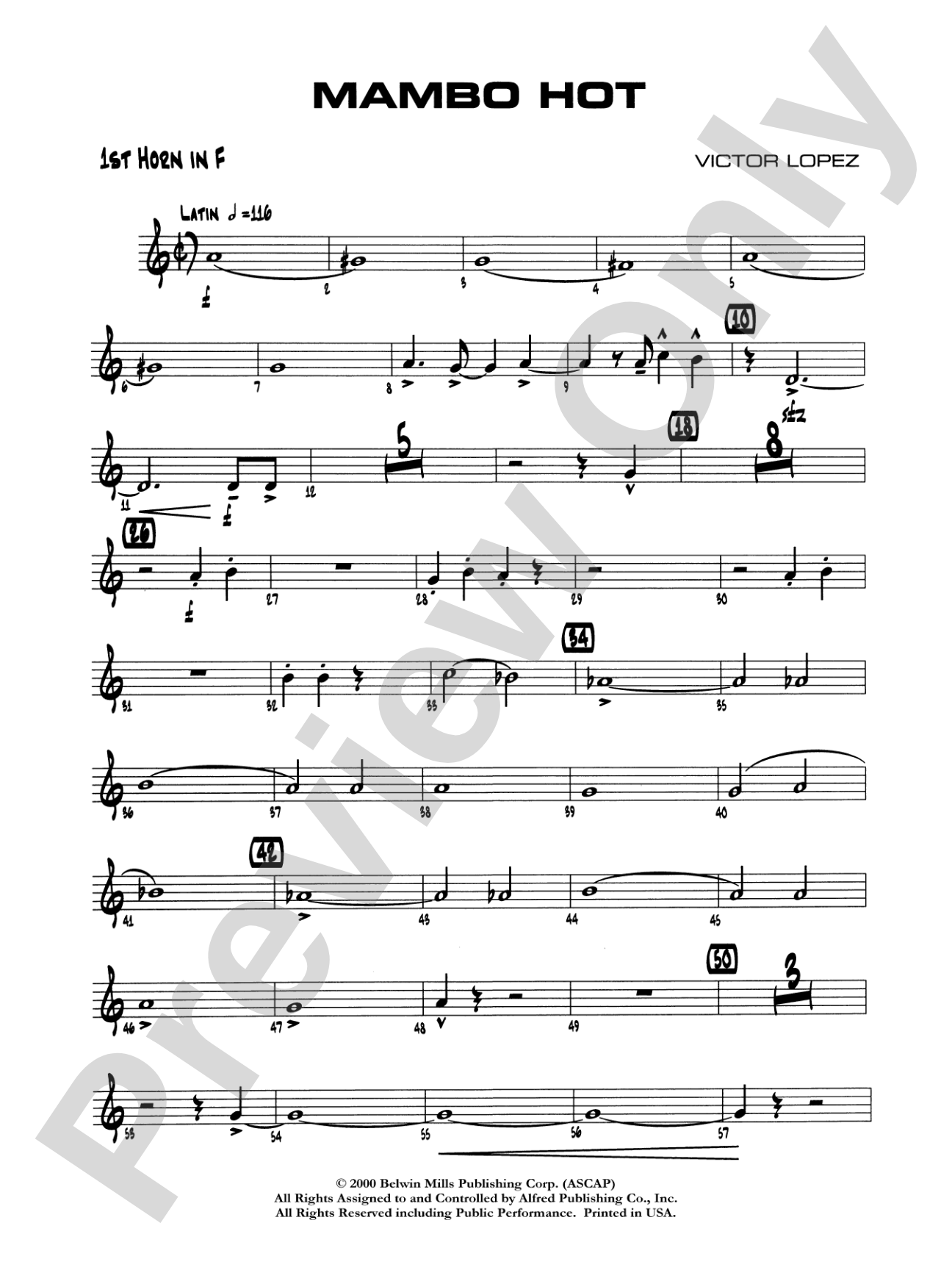 Mambo Hot: 1st F Horn