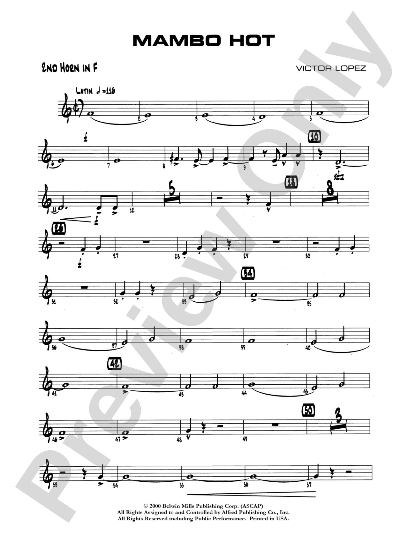 Mambo Hot: 2nd F Horn