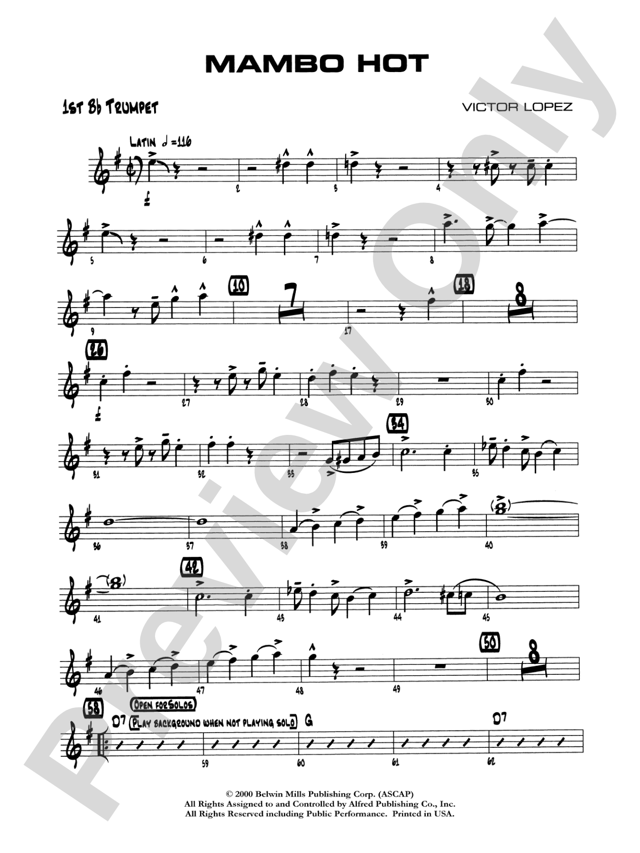 Mambo Hot: 1st B-flat Trumpet