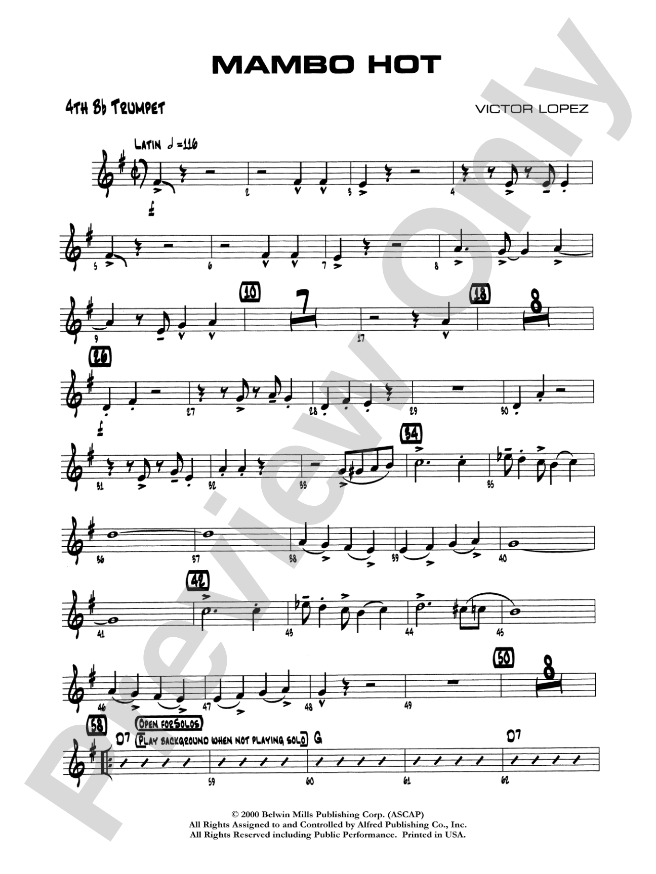 Mambo Hot: 4th B-flat Trumpet