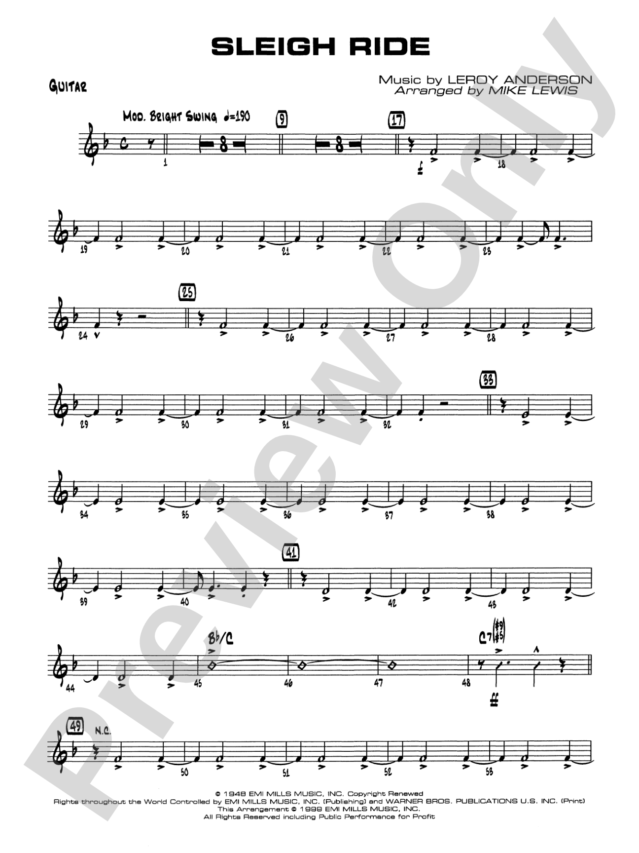 Sleigh Ride: Guitar
