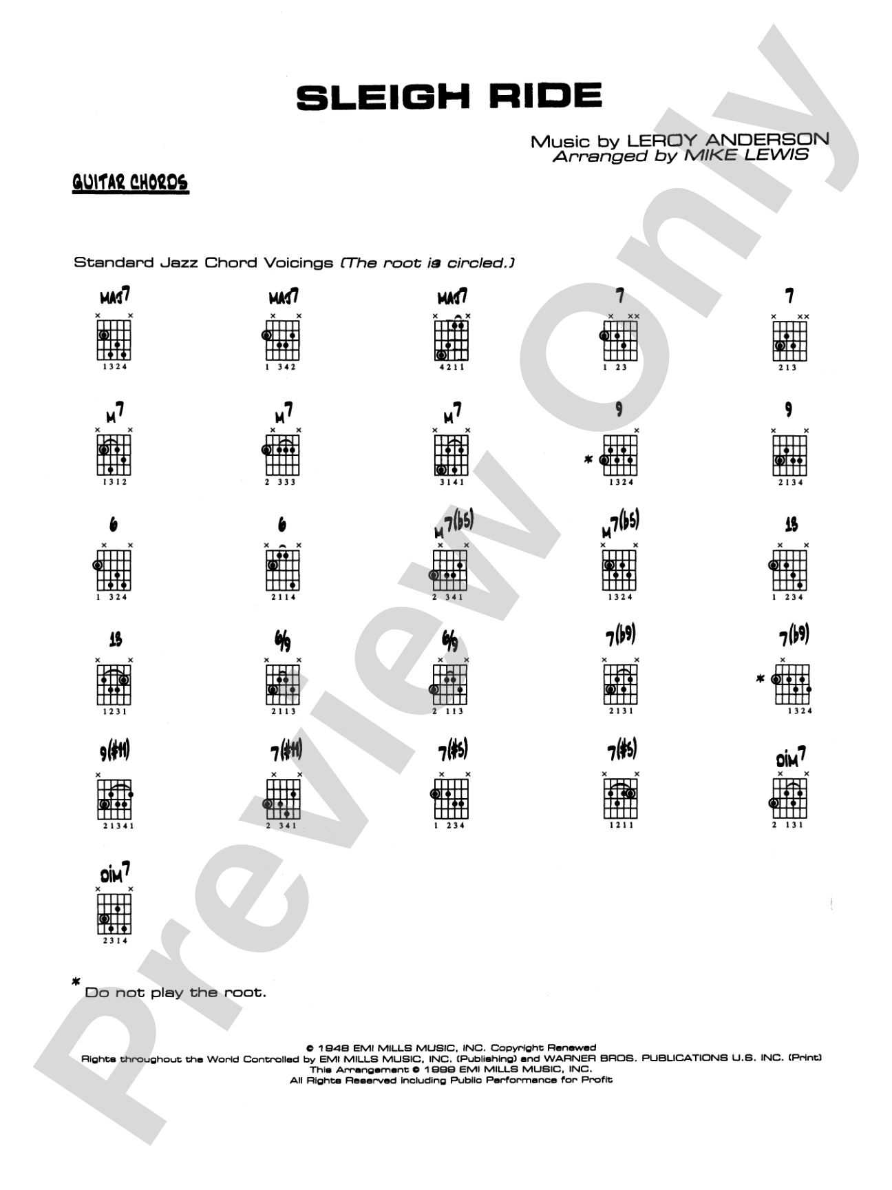 Sleigh Ride: Guitar Chords