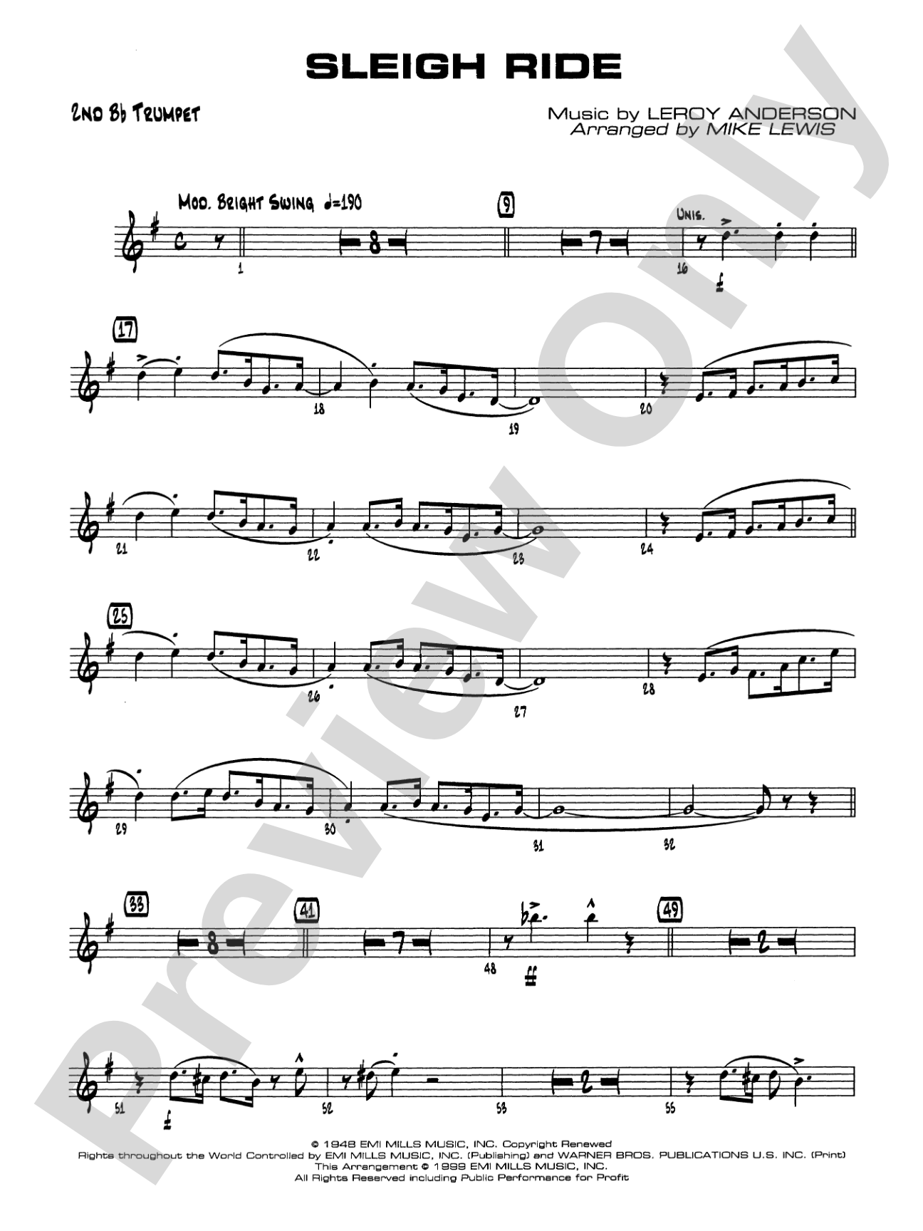 Sleigh Ride: 2nd B-flat Trumpet