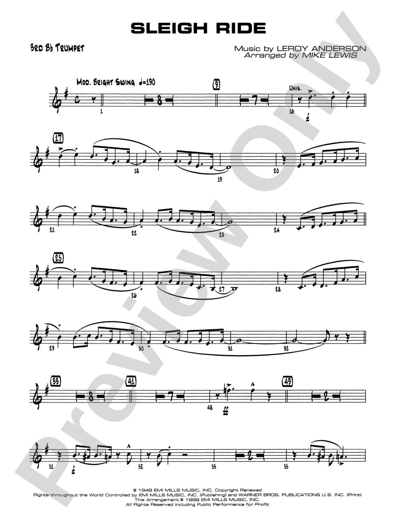 Sleigh Ride: 3rd B-flat Trumpet