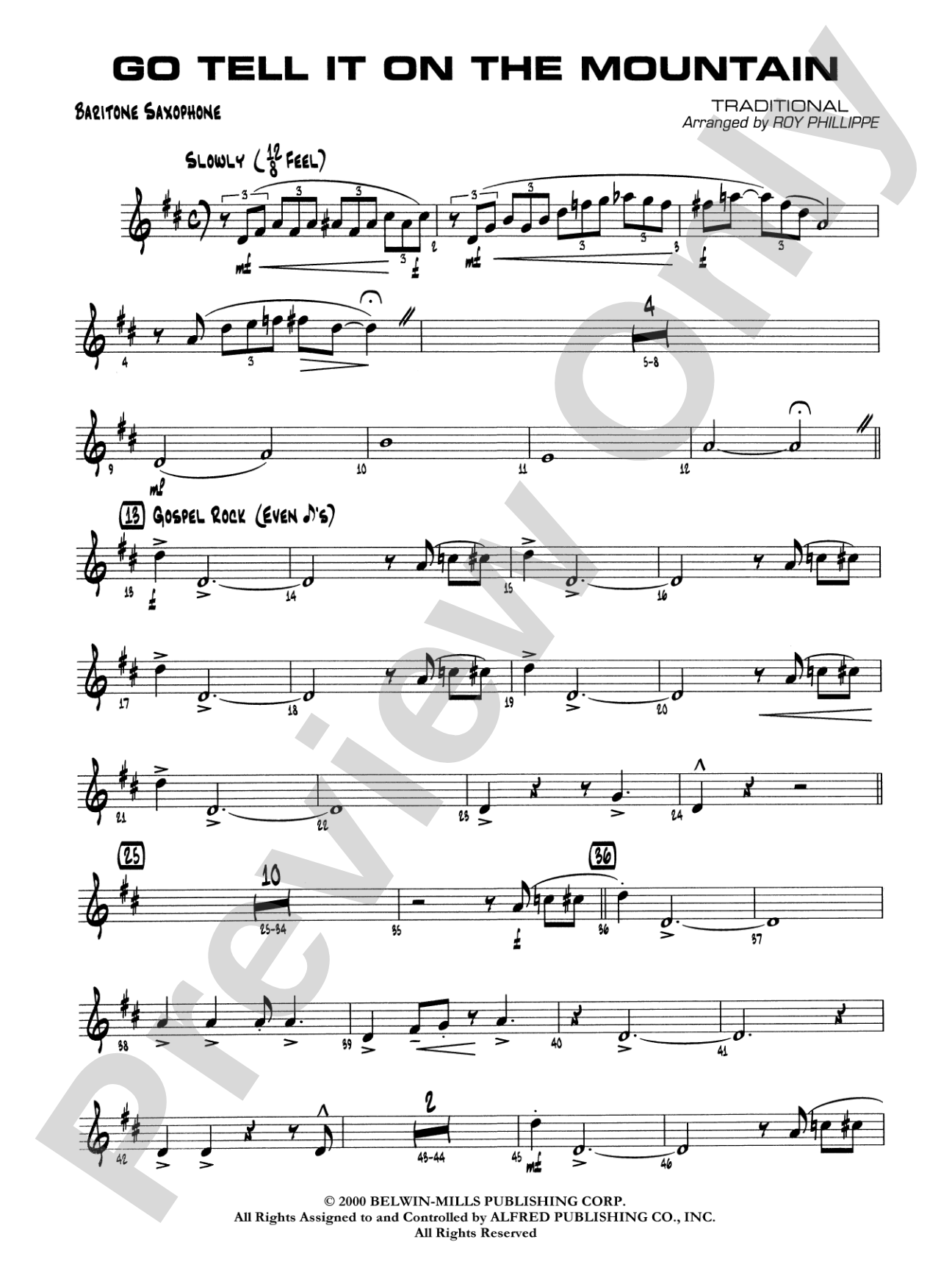 Go Tell It on the Mountain: E-flat Baritone Saxophone
