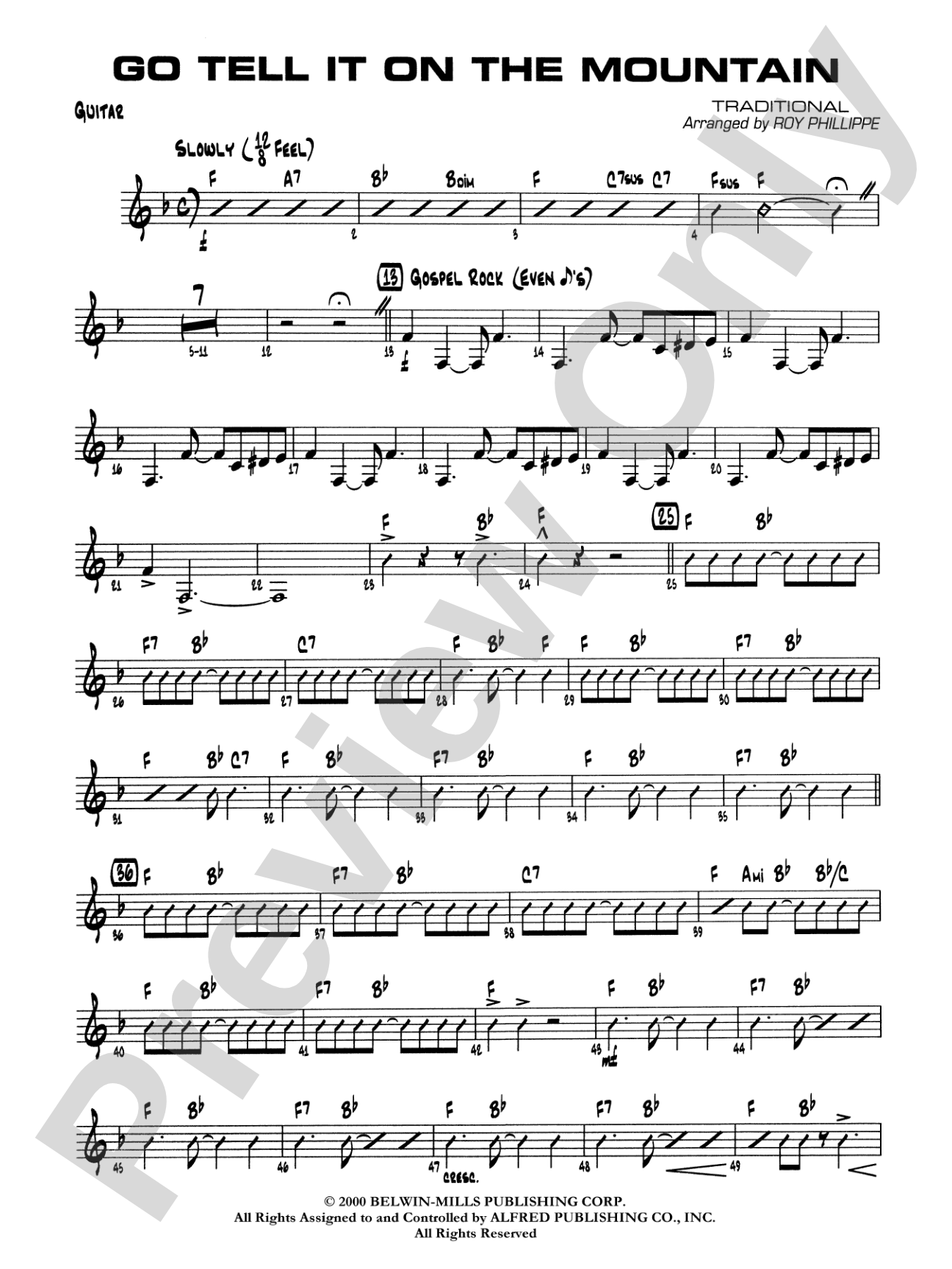 Go Tell It on the Mountain: Guitar