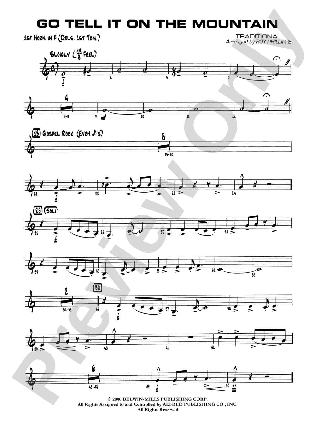 Go Tell It on the Mountain: 1st F Horn