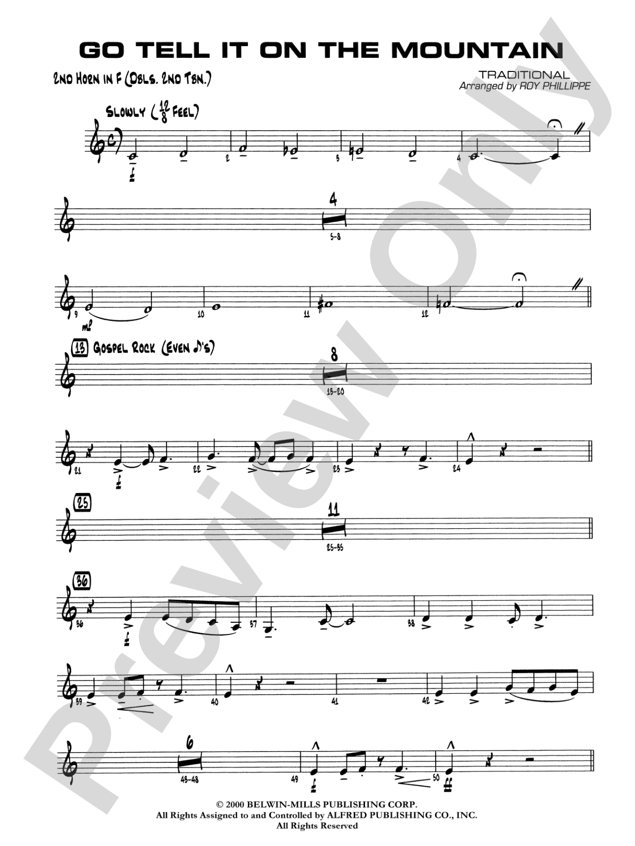 Go Tell It on the Mountain: 2nd F Horn