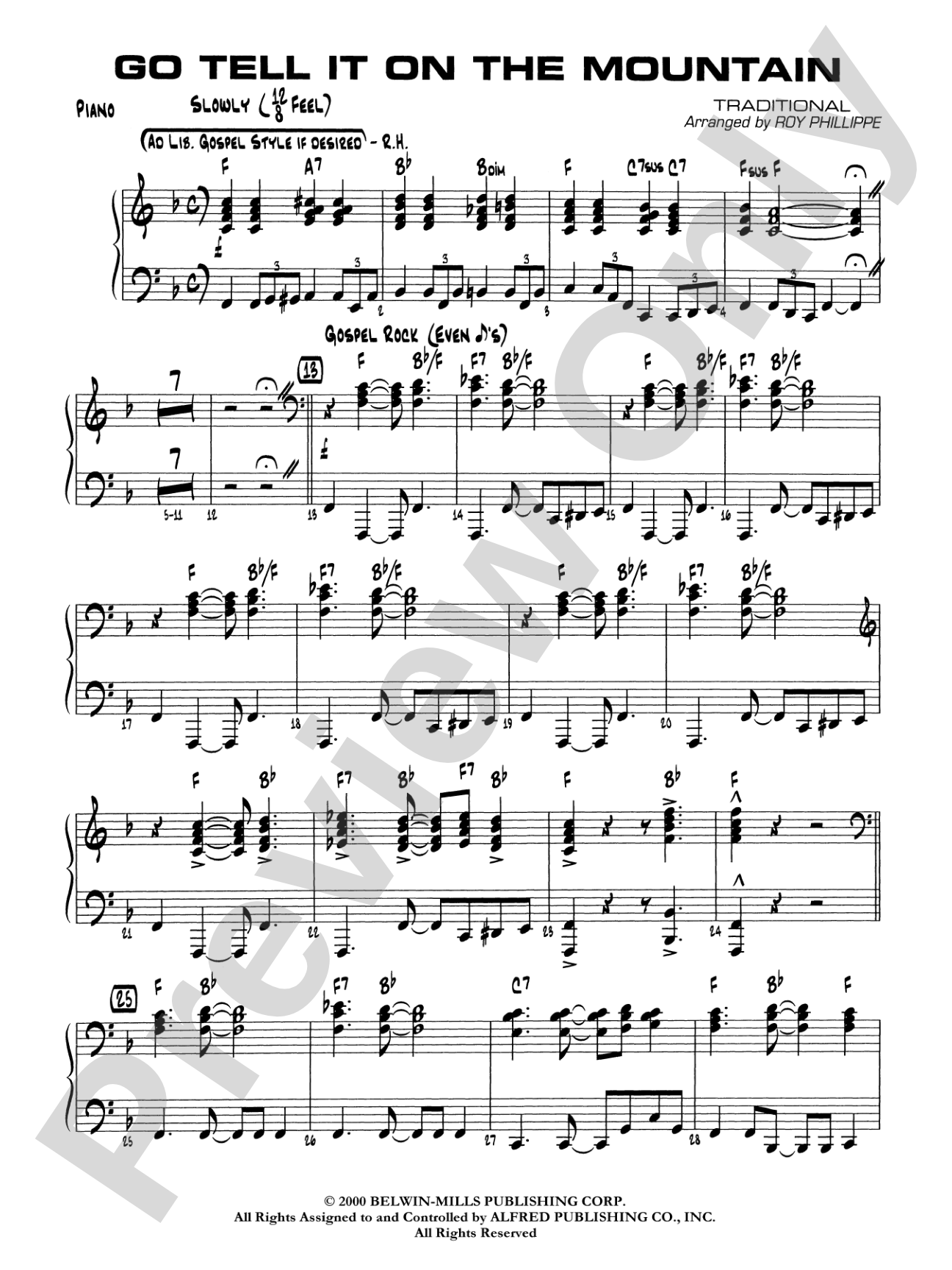 Go Tell It on the Mountain: Piano Accompaniment