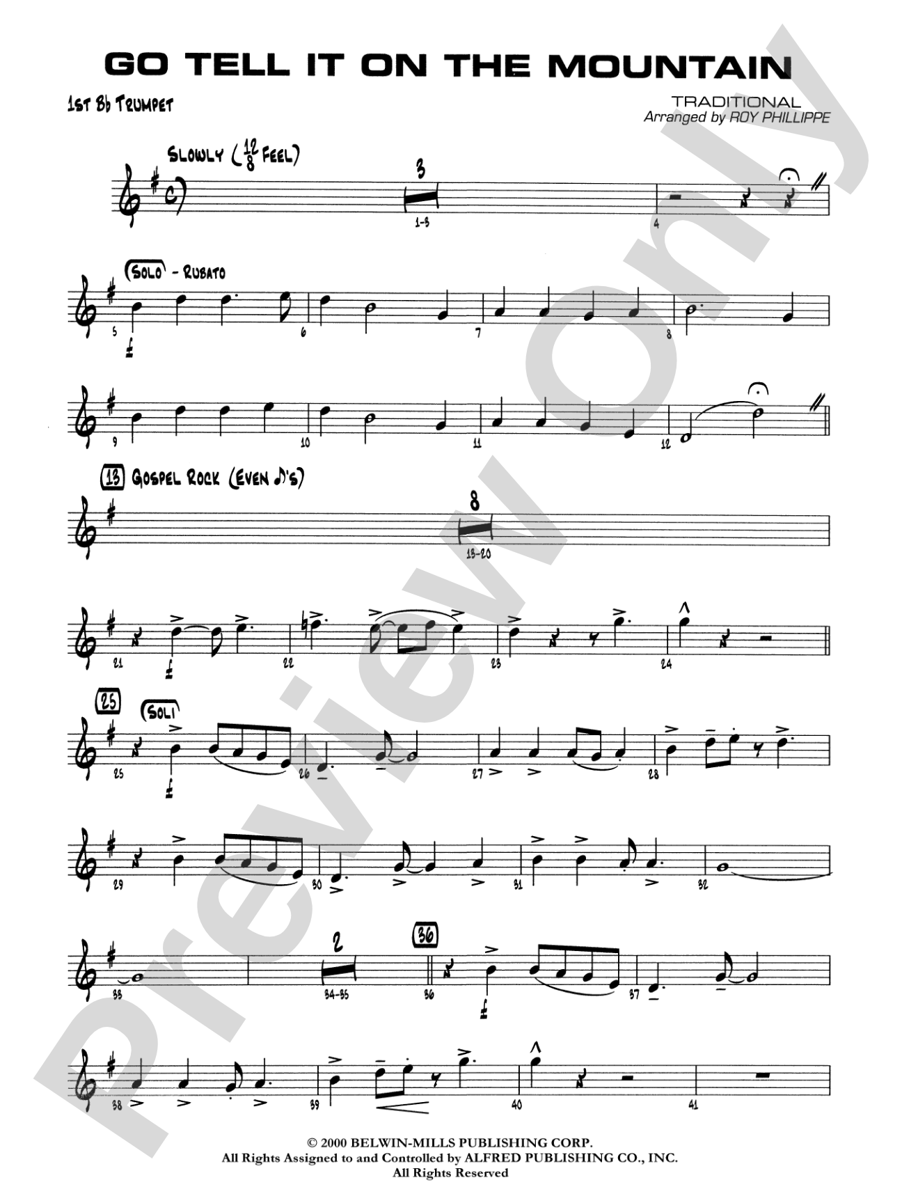 Go Tell It on the Mountain: 1st B-flat Trumpet