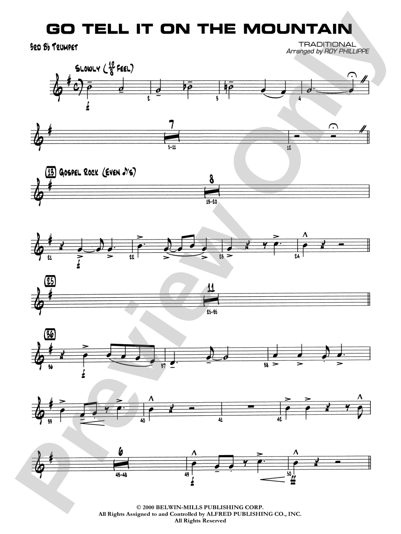 Go Tell It on the Mountain: 3rd B-flat Trumpet