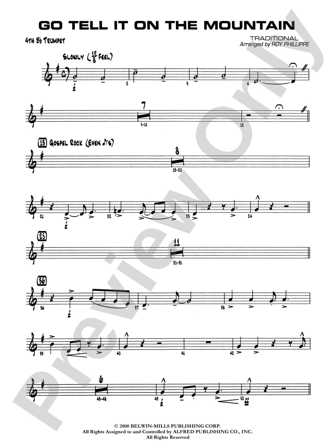 Go Tell It on the Mountain: 4th B-flat Trumpet
