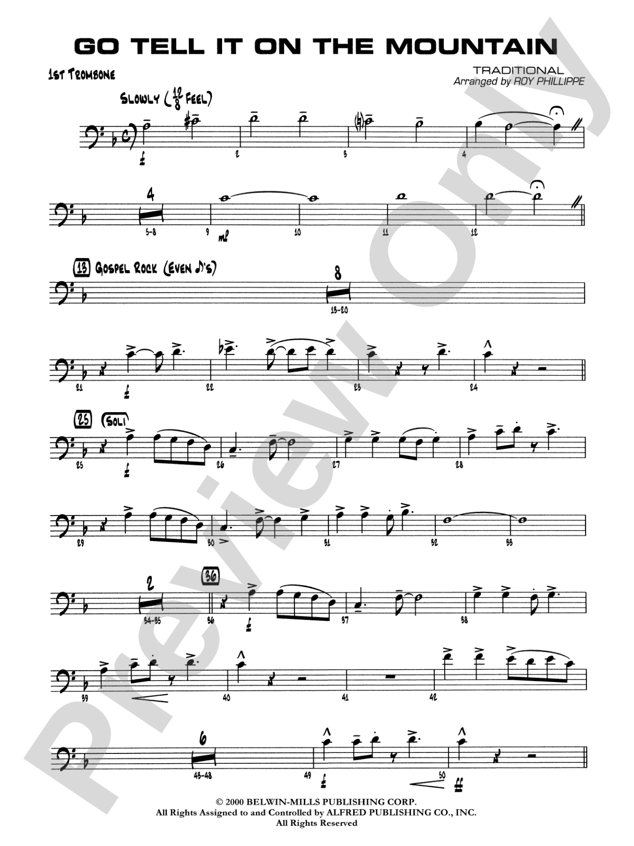 Go Tell It on the Mountain: 1st Trombone