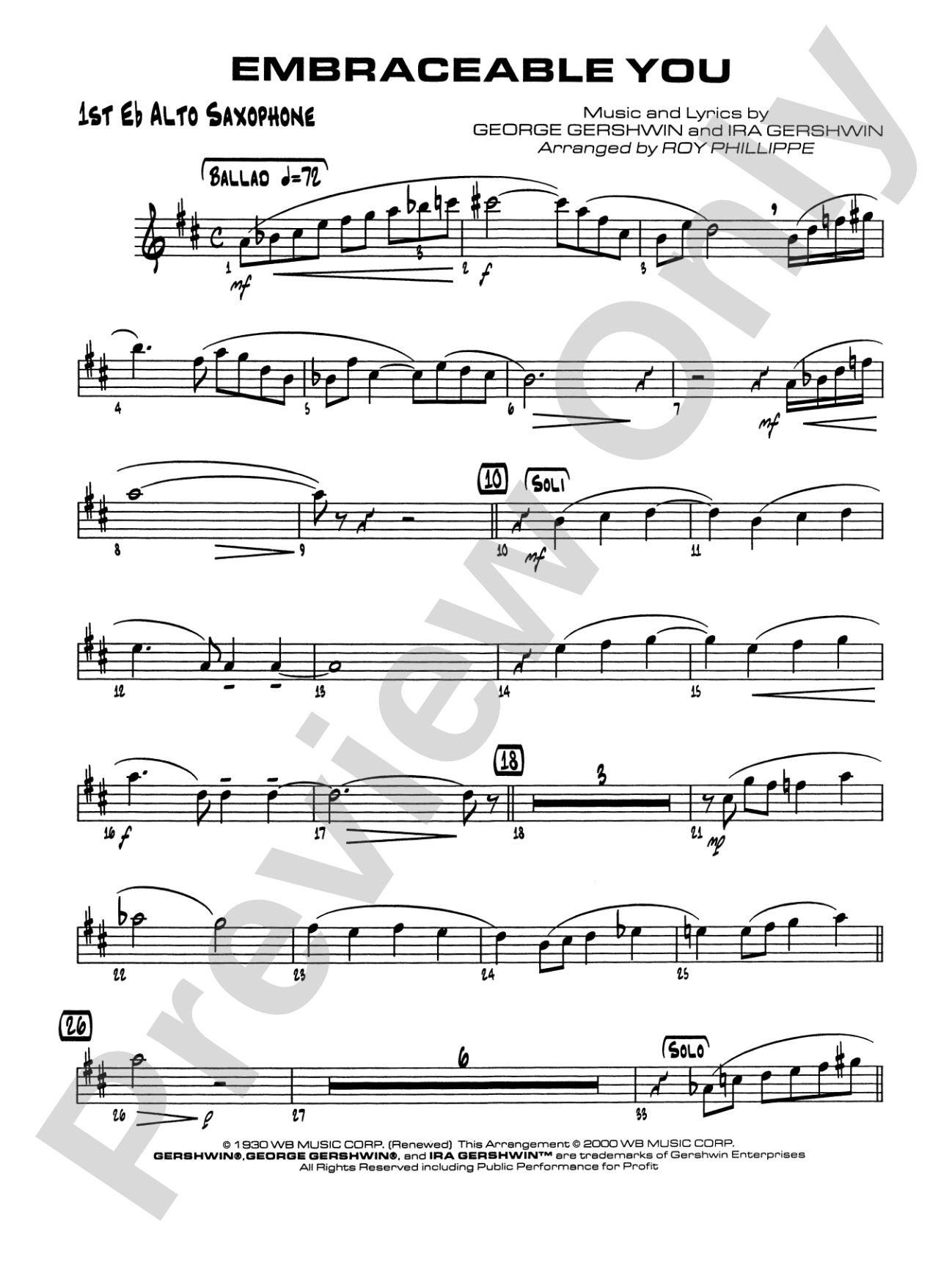Embraceable You: E-flat Alto Saxophone
