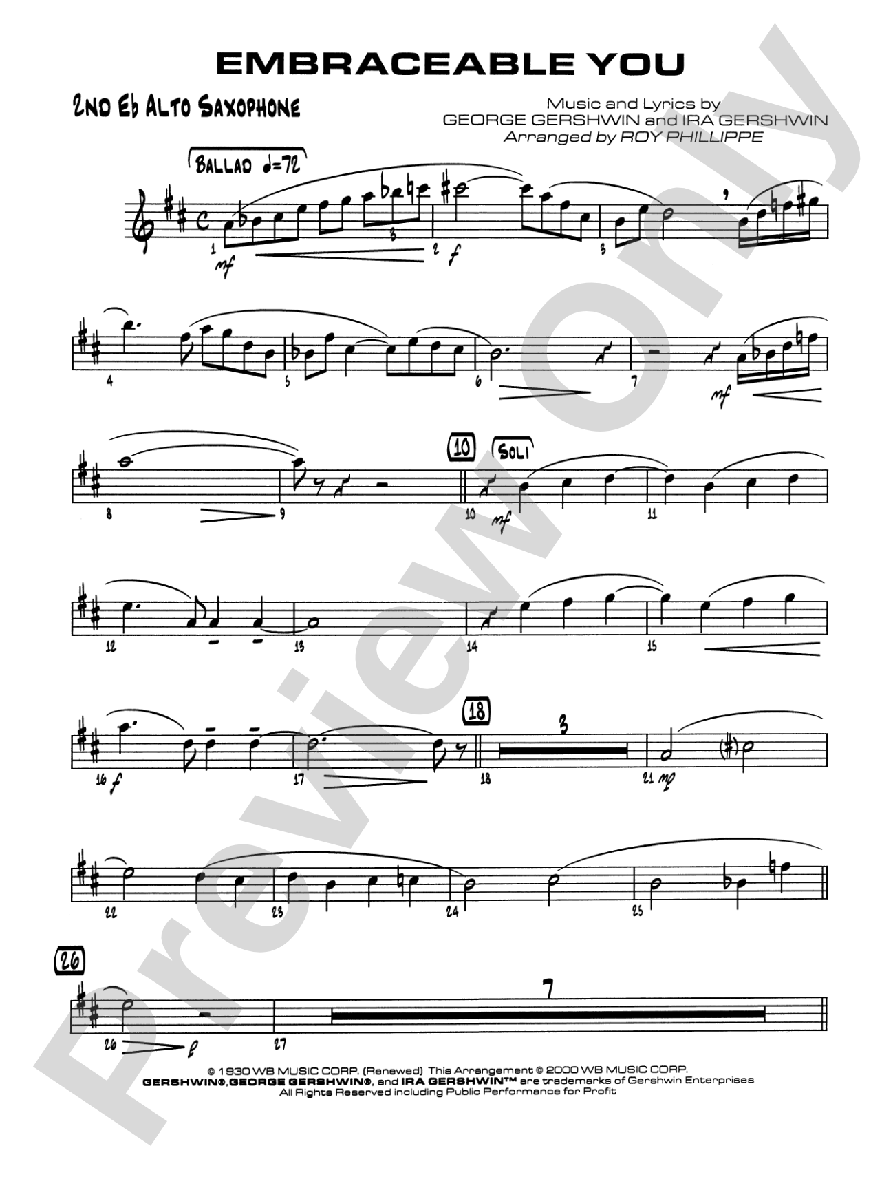 Embraceable You: 2nd E-flat Alto Saxophone