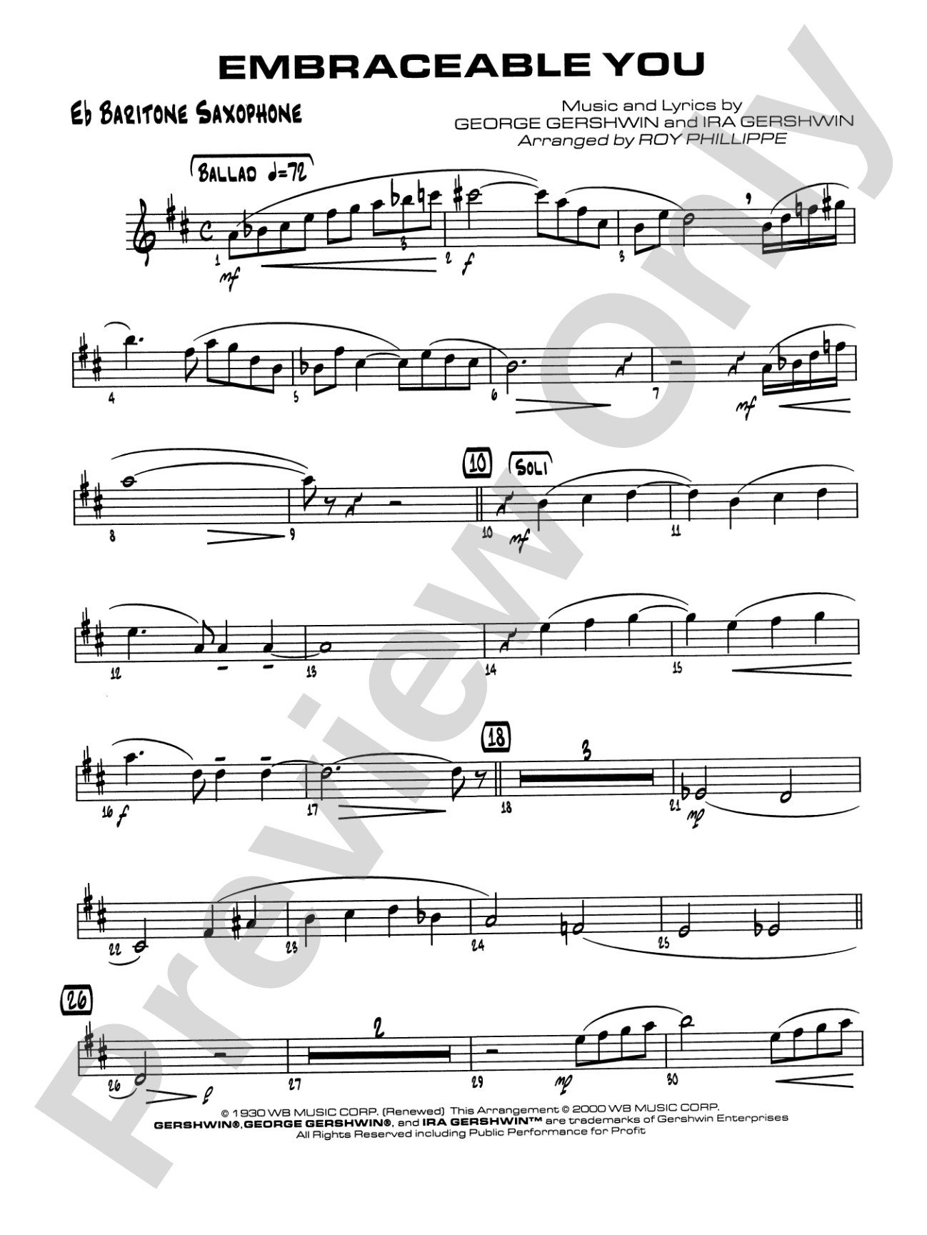 Embraceable You: E-flat Baritone Saxophone