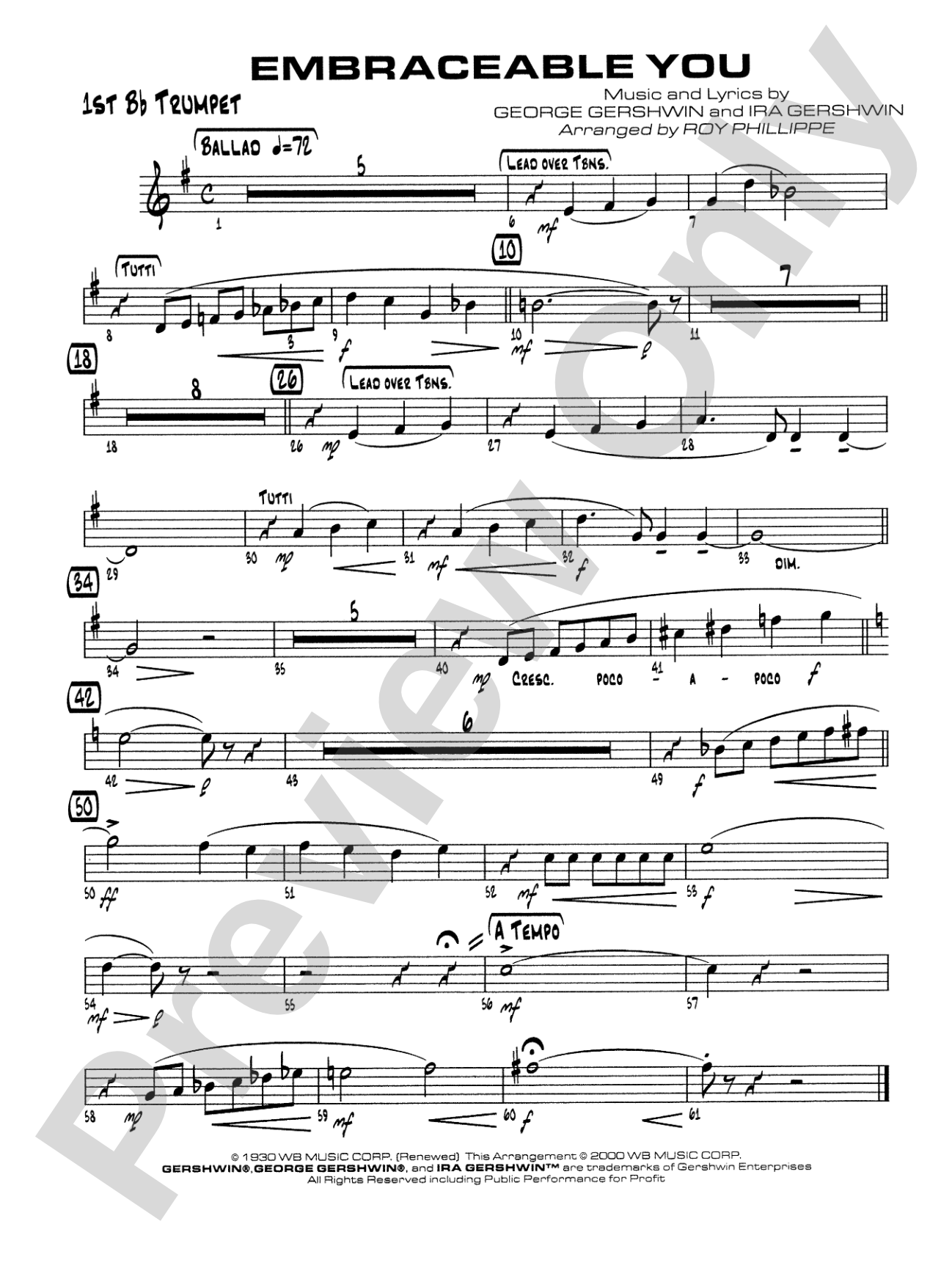 Embraceable You: 1st B-flat Trumpet