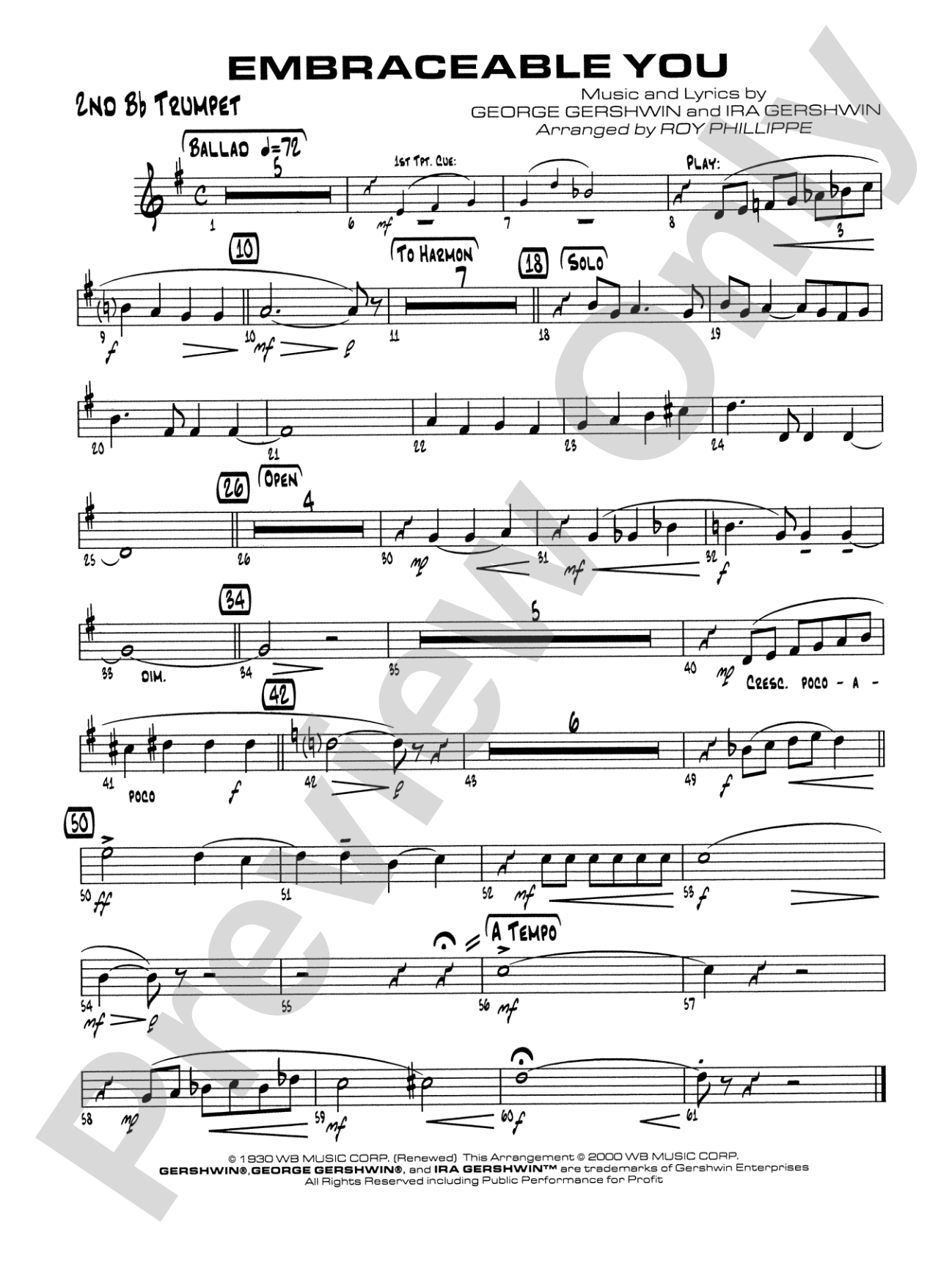 Embraceable You: 2nd B-flat Trumpet