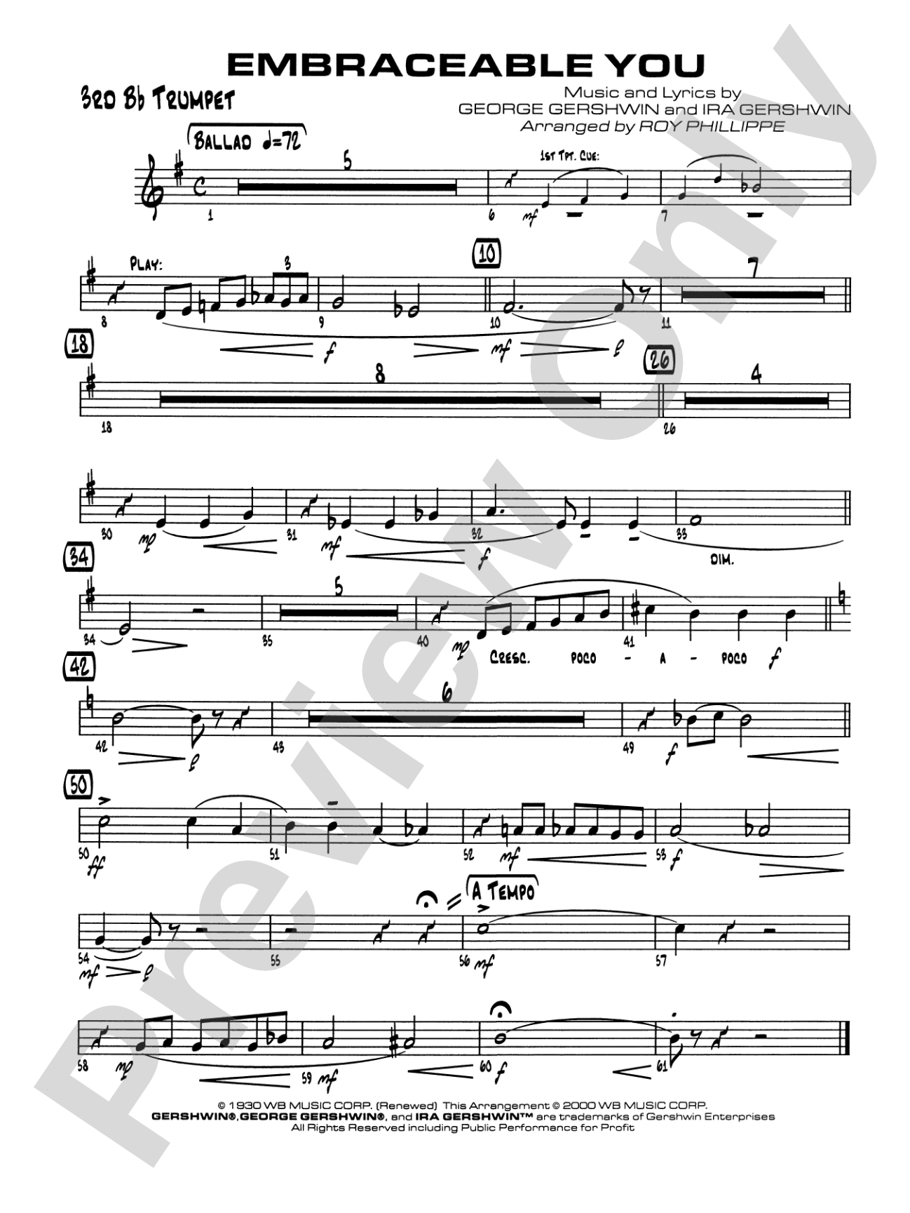 Embraceable You: 3rd B-flat Trumpet
