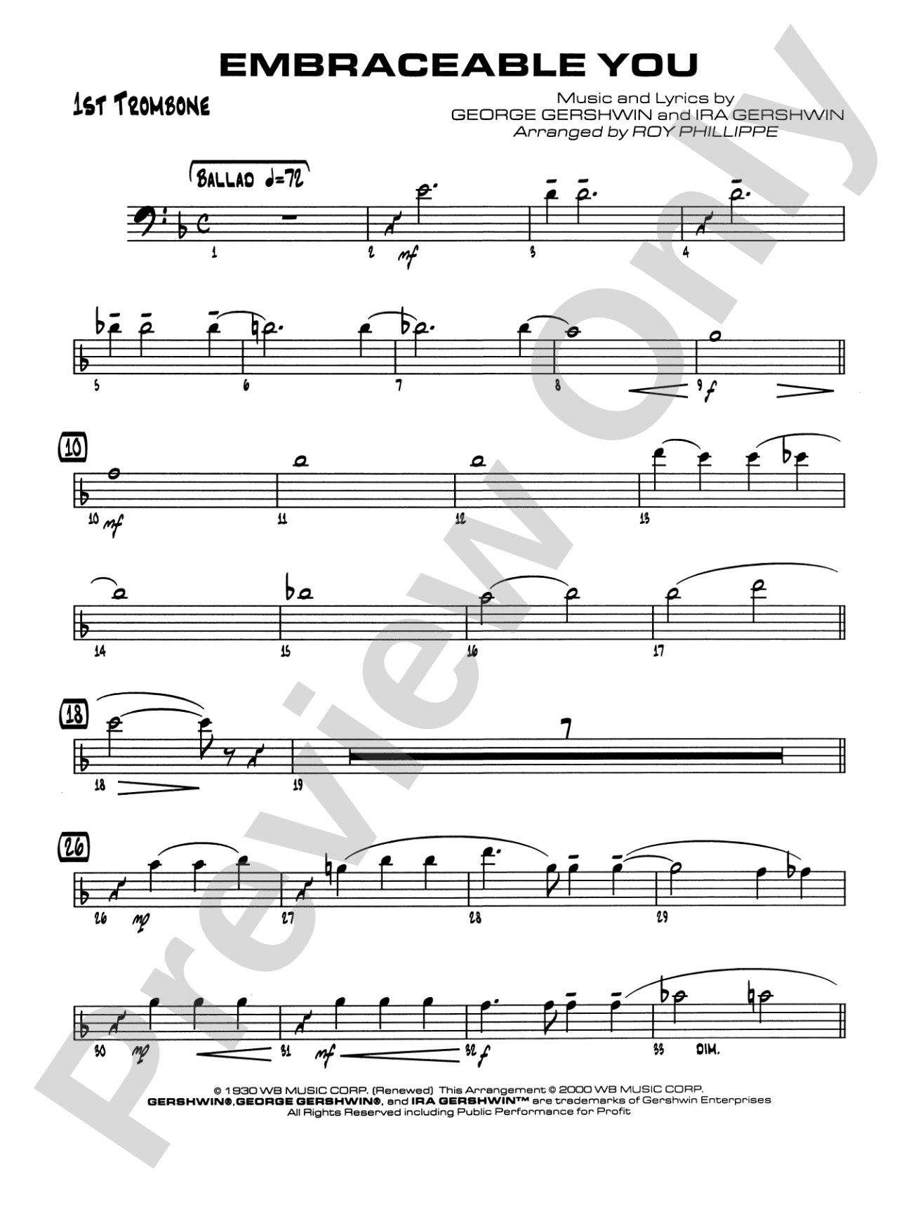 Embraceable You: 1st Trombone