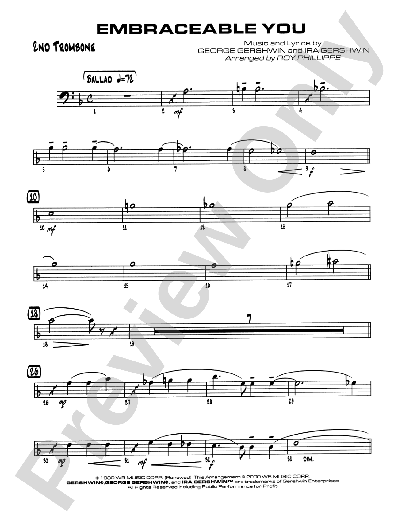 Embraceable You: 2nd Trombone