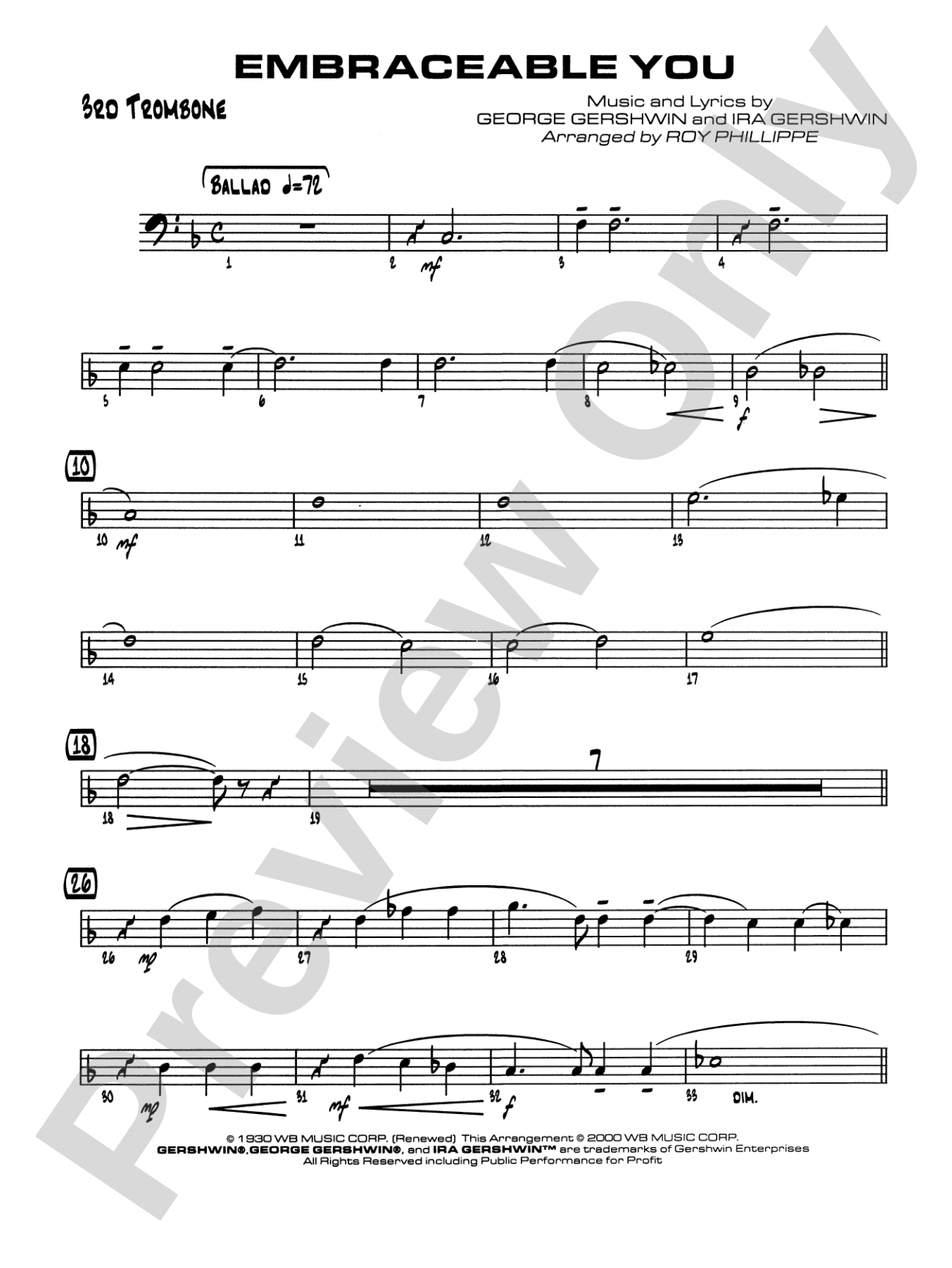 Embraceable You: 3rd Trombone
