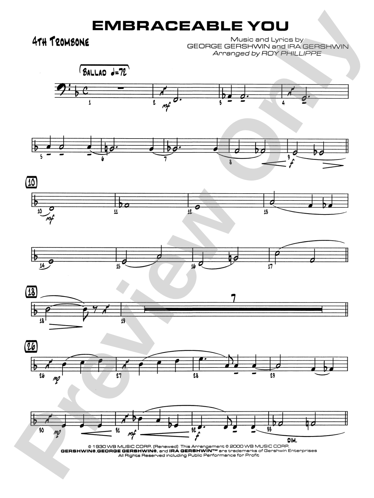 Embraceable You: 4th Trombone