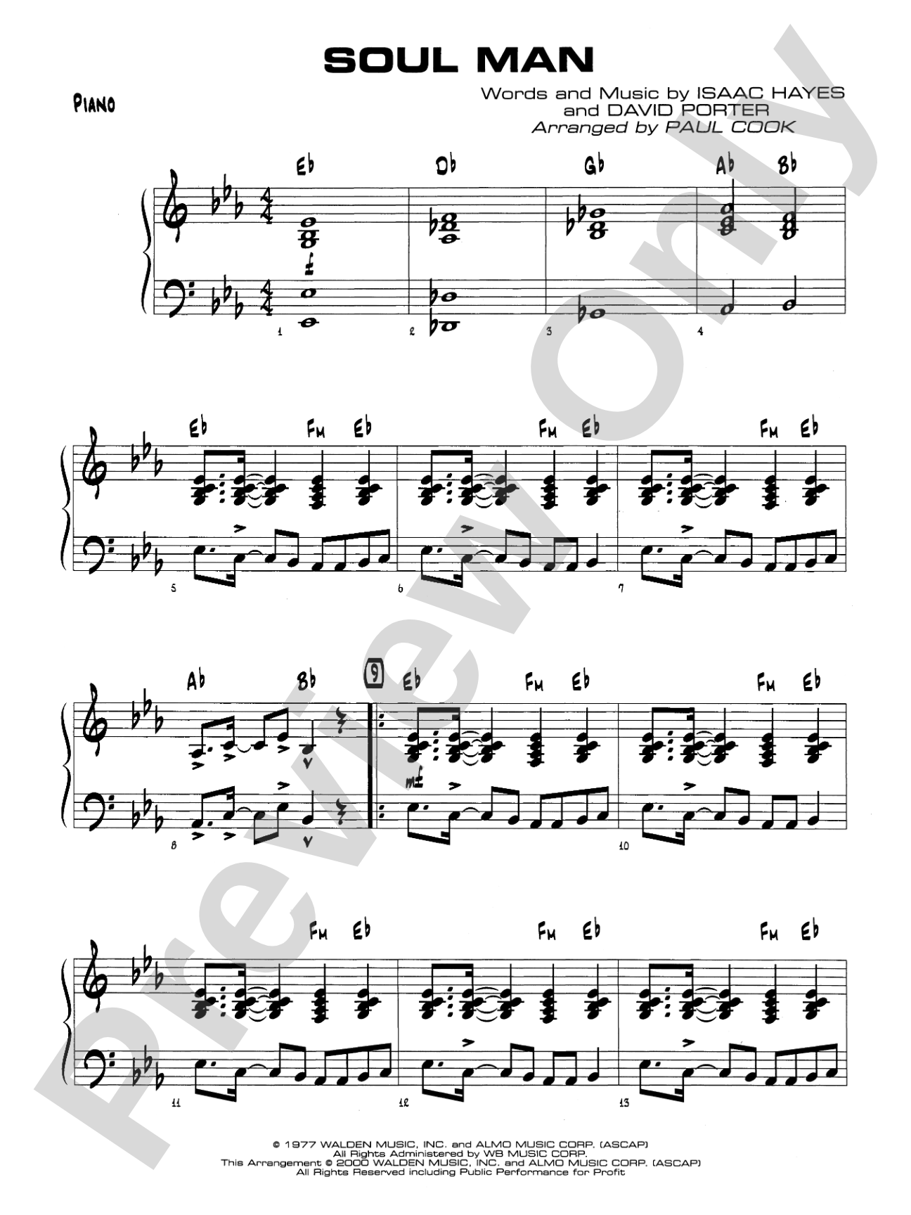 Soul Man: Piano Accompaniment