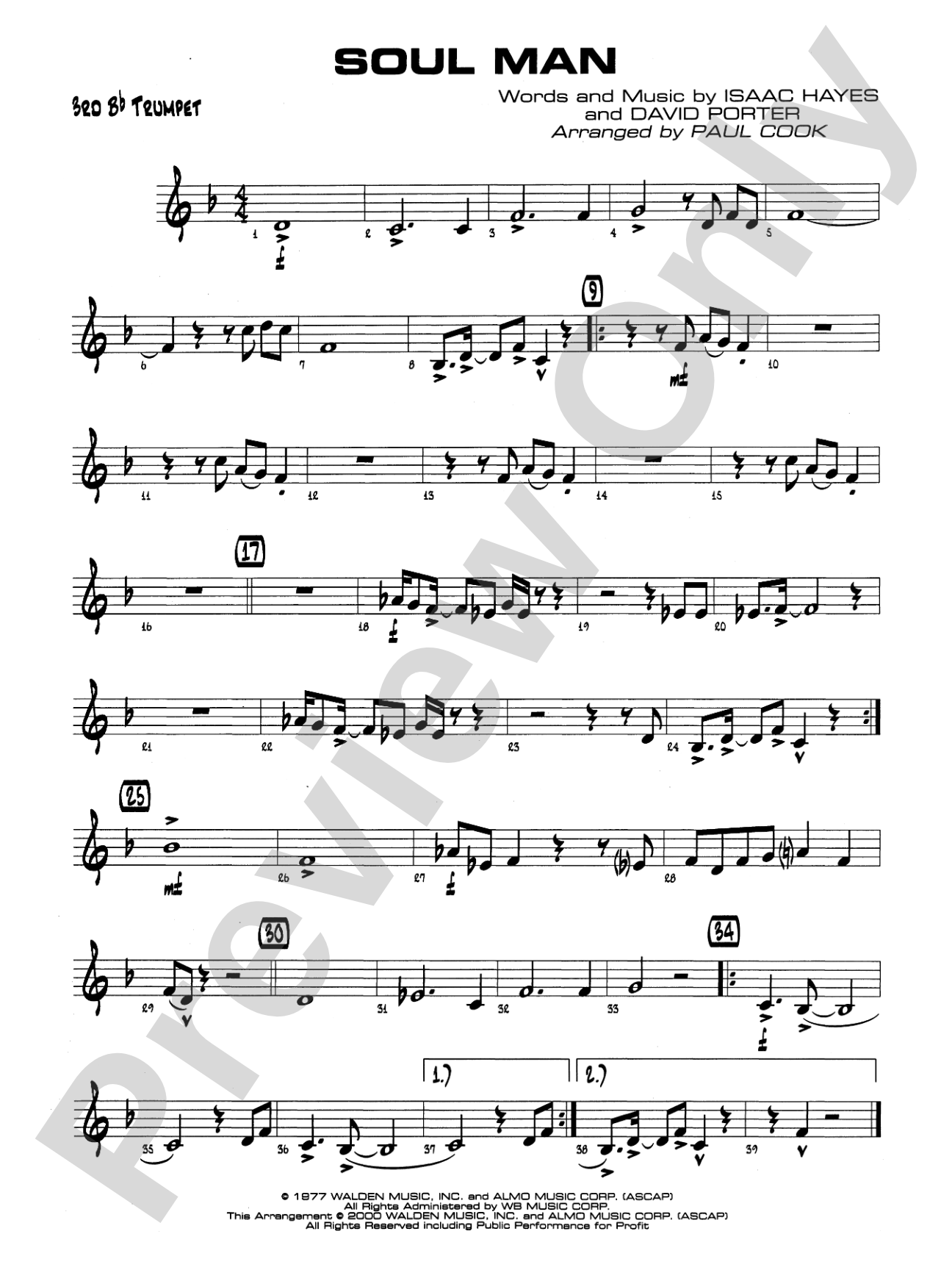 Soul Man: 3rd B-flat Trumpet