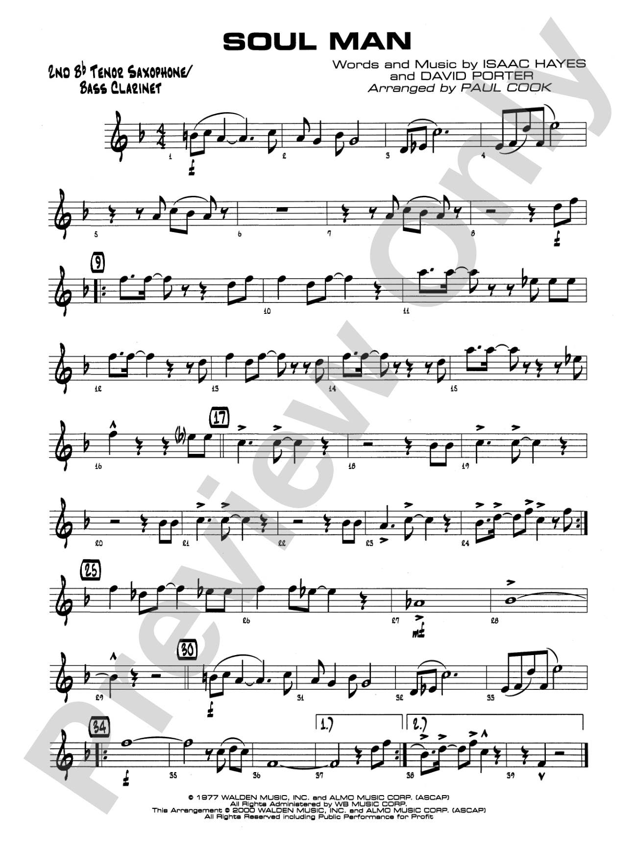 Soul Man: 2nd B-flat Tenor Saxophone
