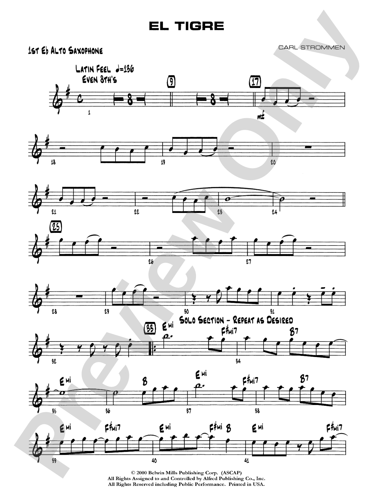 El Tigre: E-flat Alto Saxophone