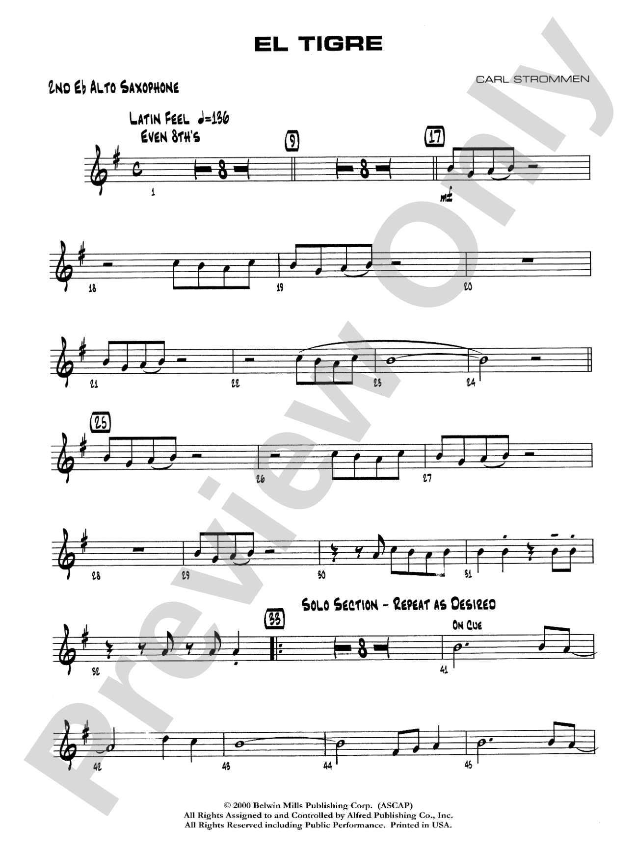 El Tigre: 2nd E-flat Alto Saxophone
