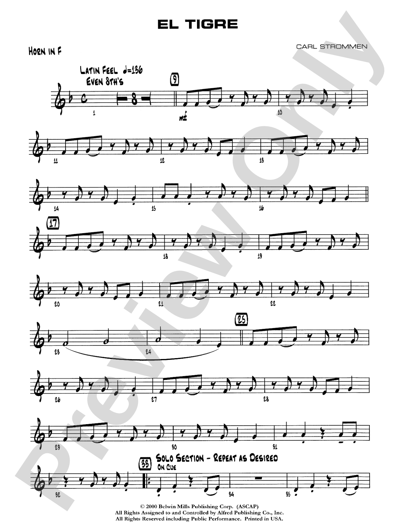 El Tigre: 1st F Horn