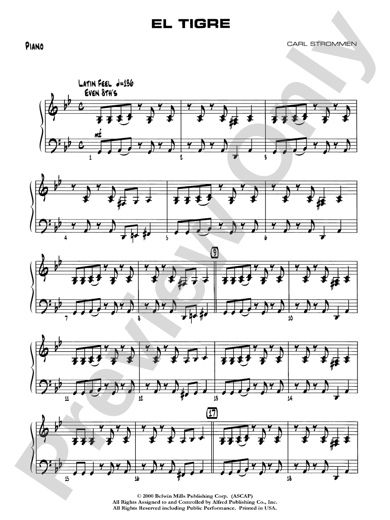 El Tigre: Piano Accompaniment