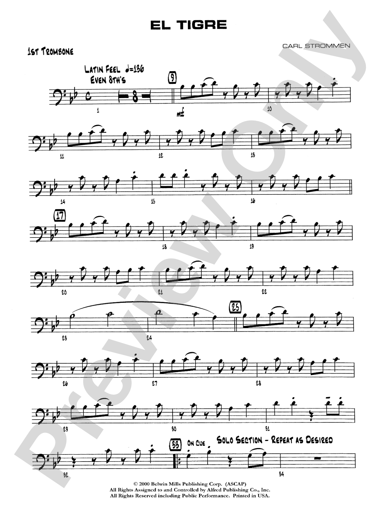El Tigre: 1st Trombone