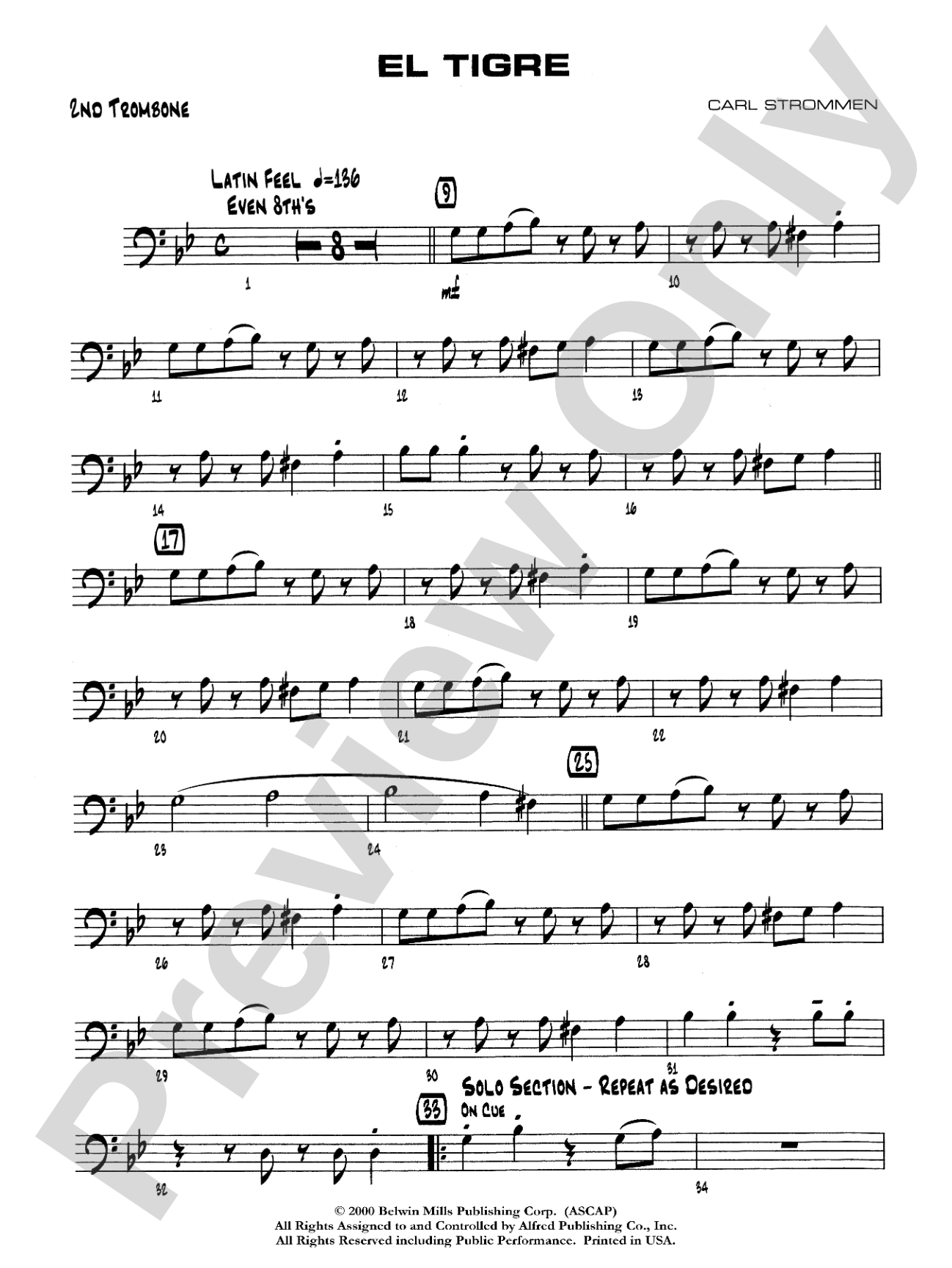 El Tigre: 2nd Trombone