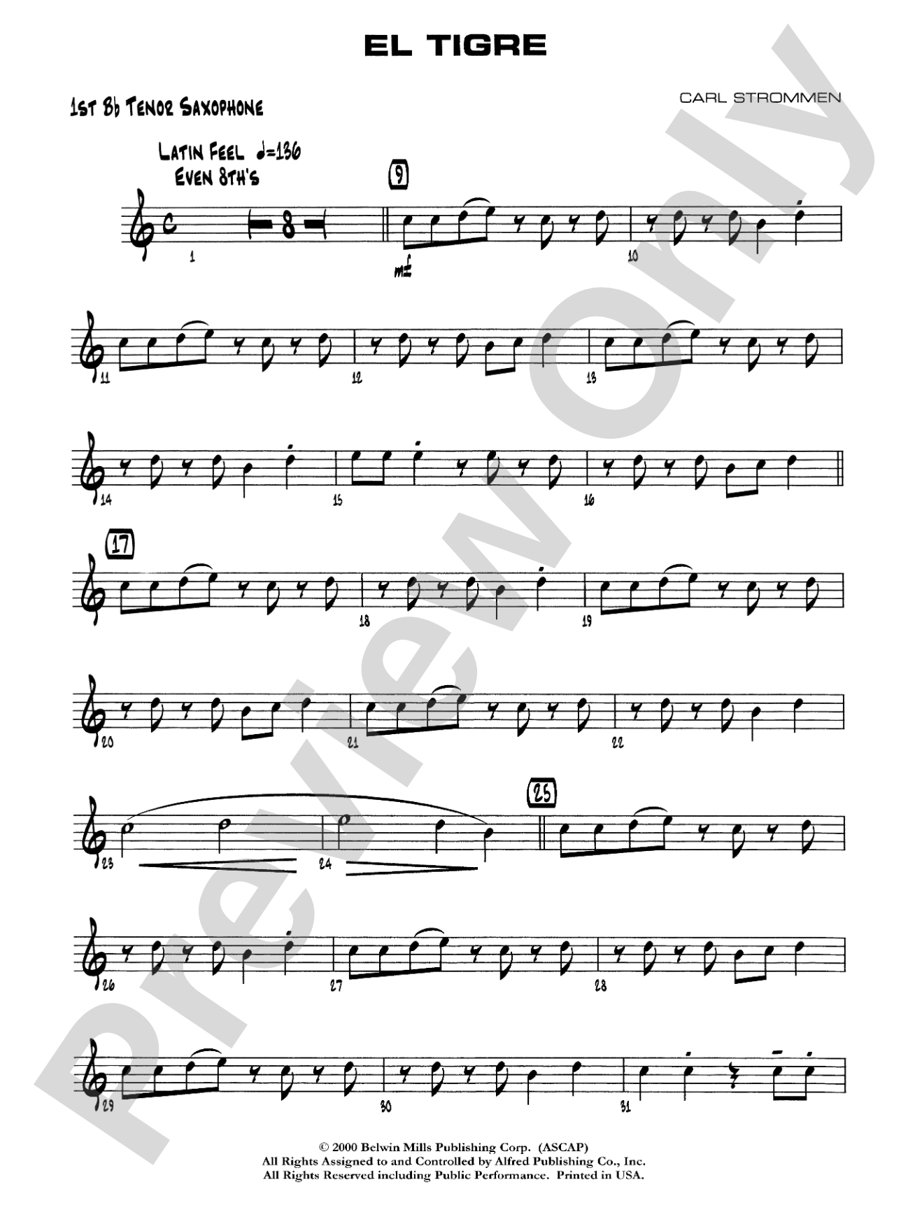 El Tigre: B-flat Tenor Saxophone