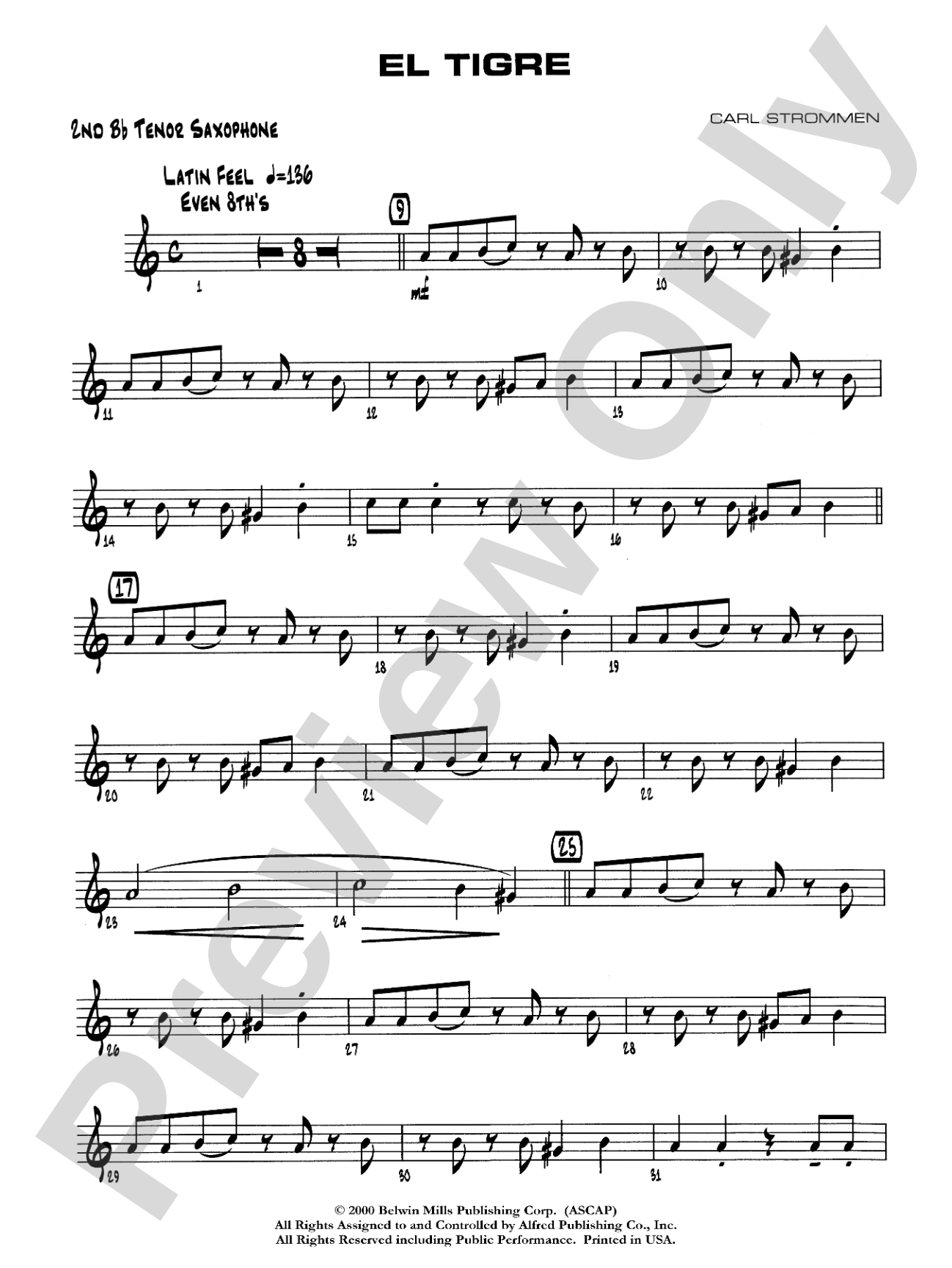 El Tigre: 2nd B-flat Tenor Saxophone