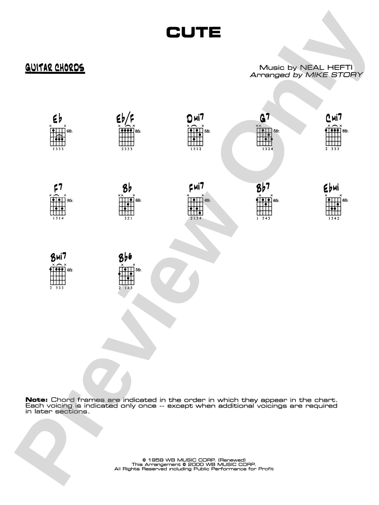 Cute: Guitar Chords