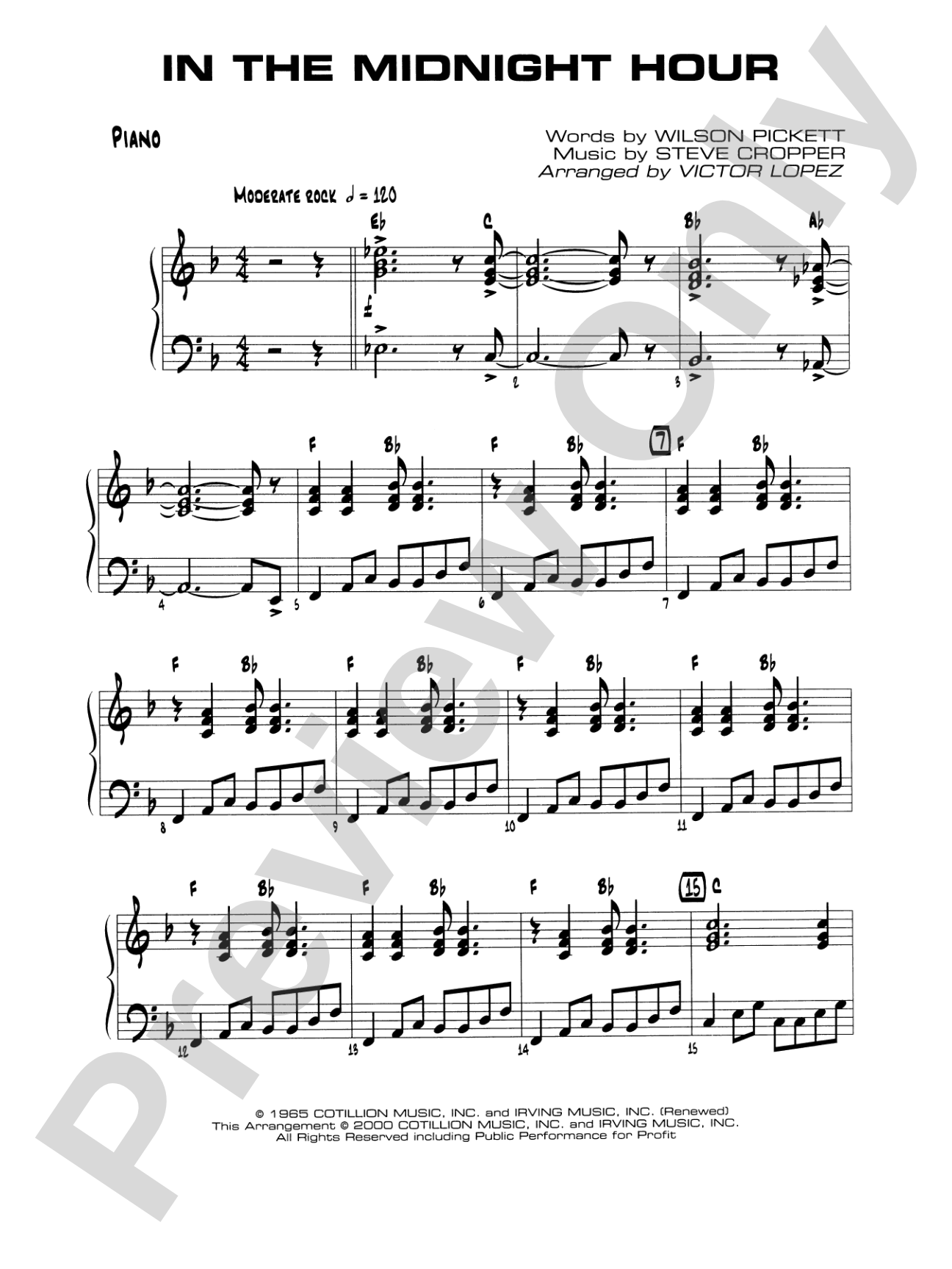 In the Midnight Hour: Piano Accompaniment
