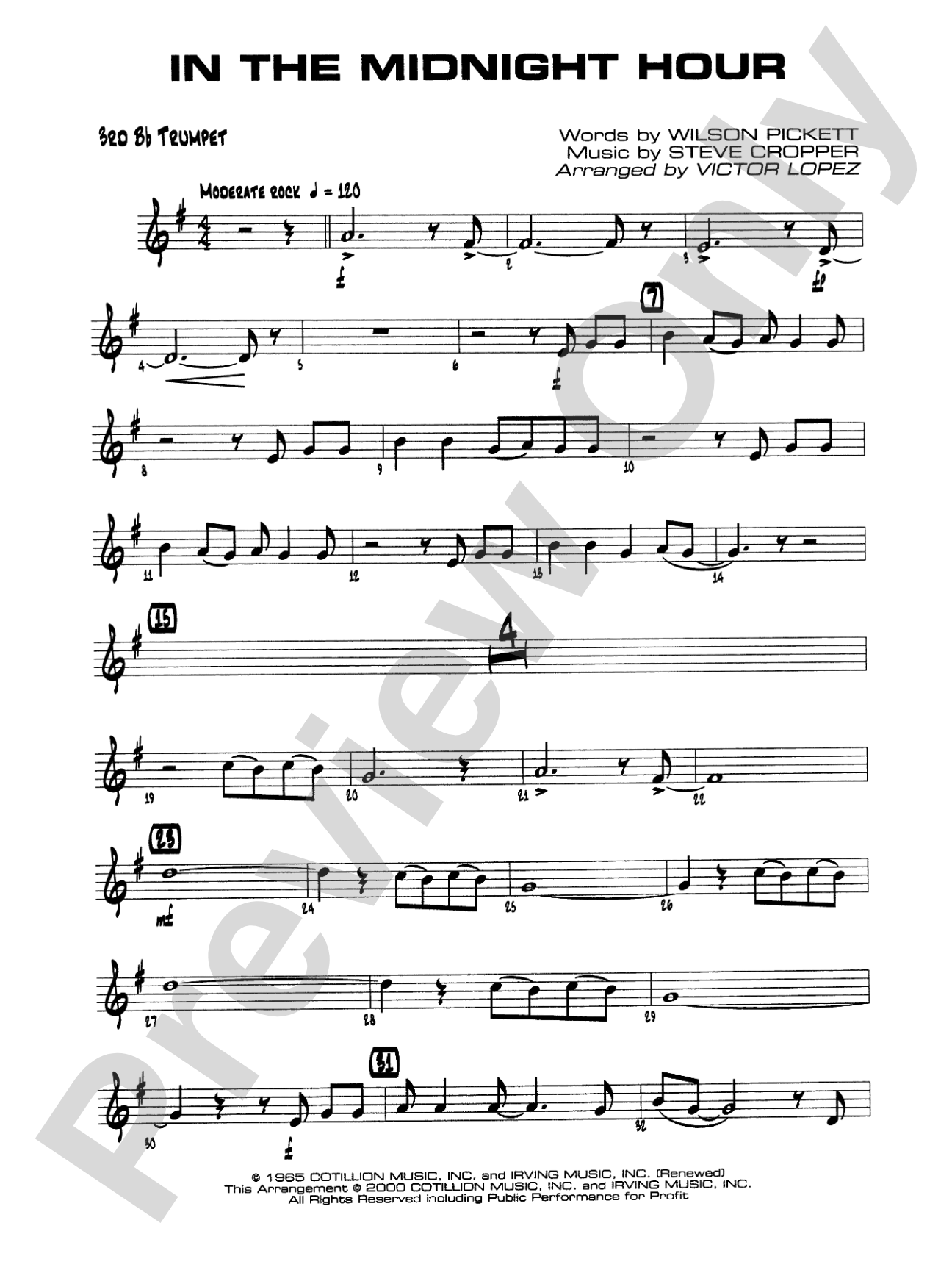 In the Midnight Hour: 3rd B-flat Trumpet